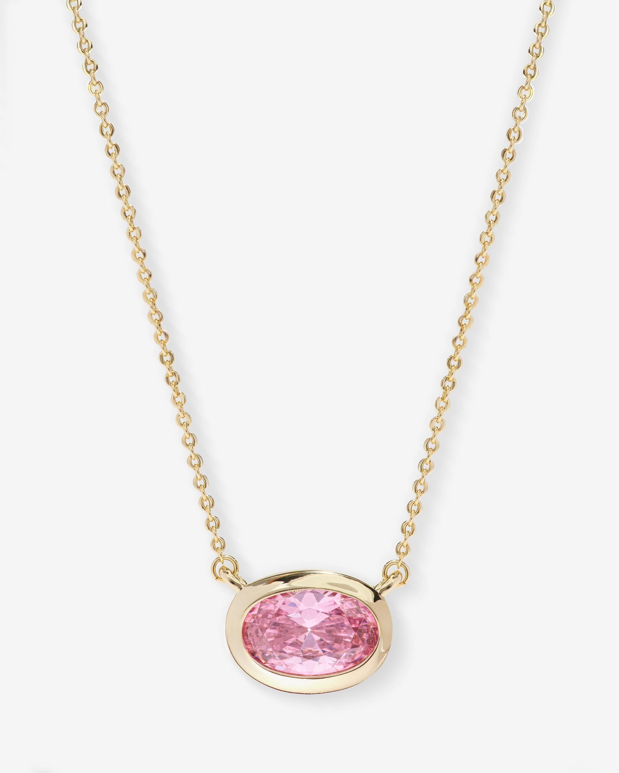 She's a Boss Pendant Necklace - Gold|Pink Diamondettes