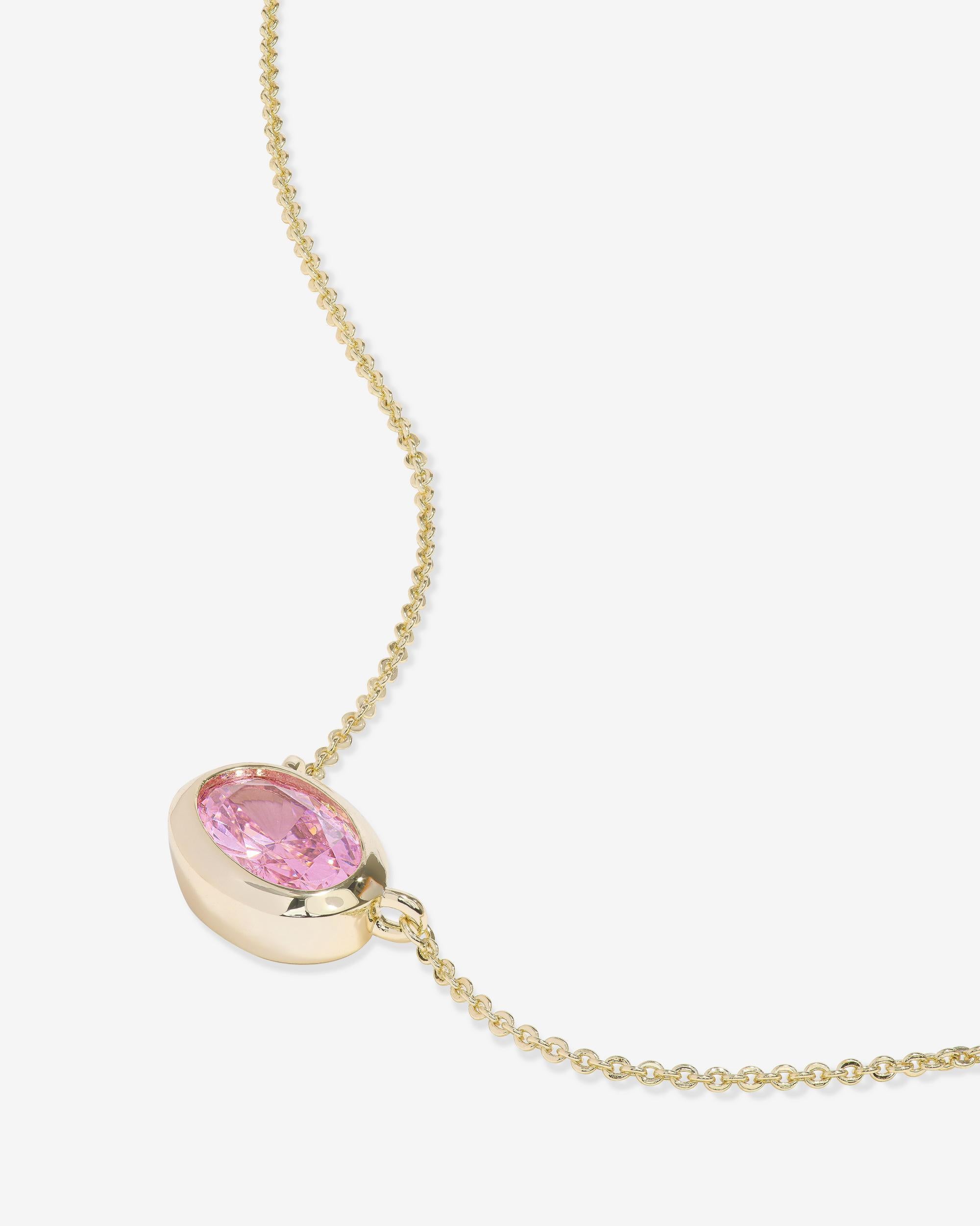 She's a Boss Pendant Necklace - Gold|Pink Diamondettes