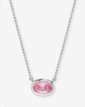 She's a Boss Pendant Necklace - Silver|Pink Diamondettes