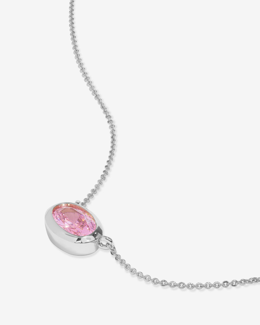 She's a Boss Pendant Necklace - Silver|Pink Diamondettes