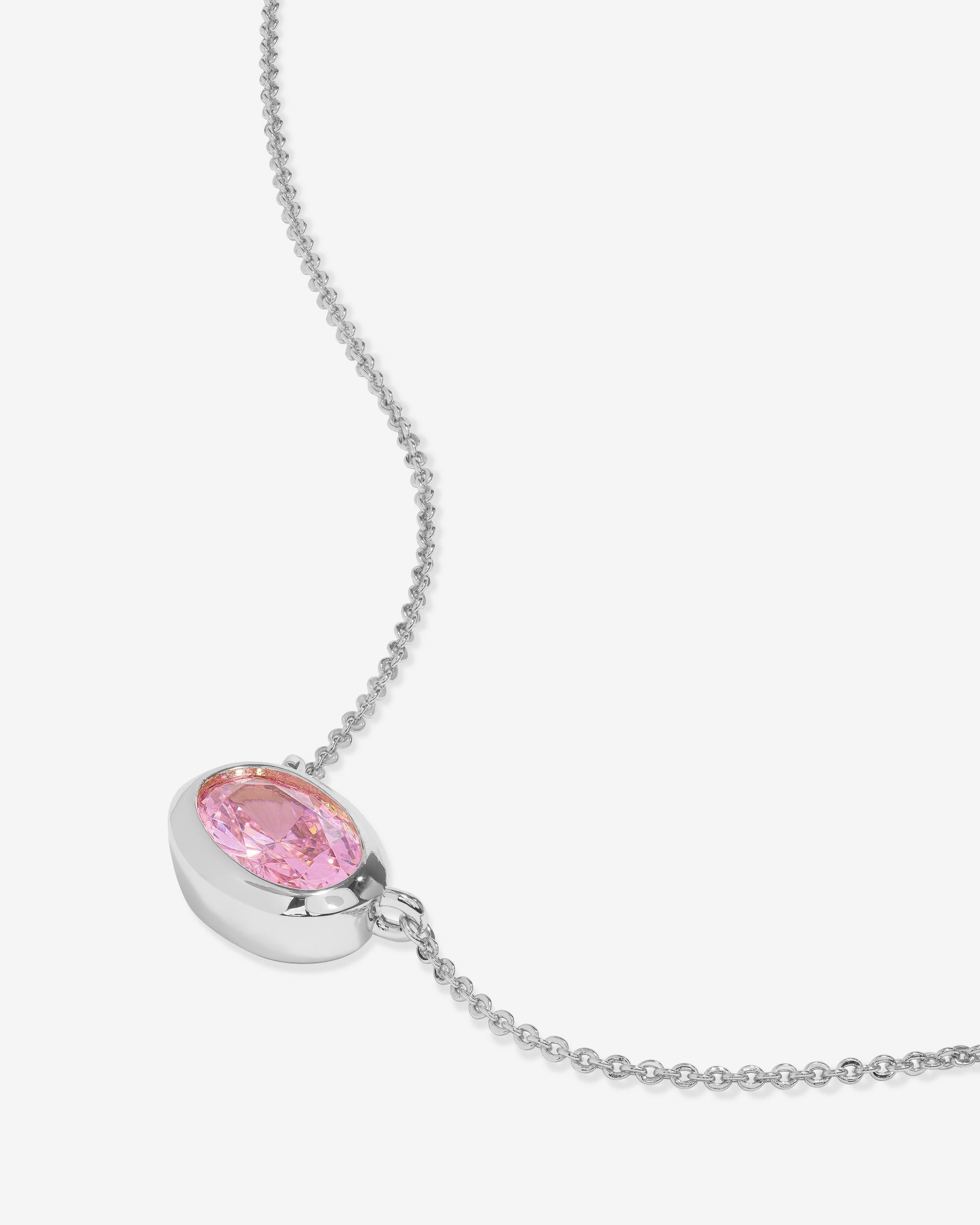 She's a Boss Pendant Necklace - Silver|Pink Diamondettes