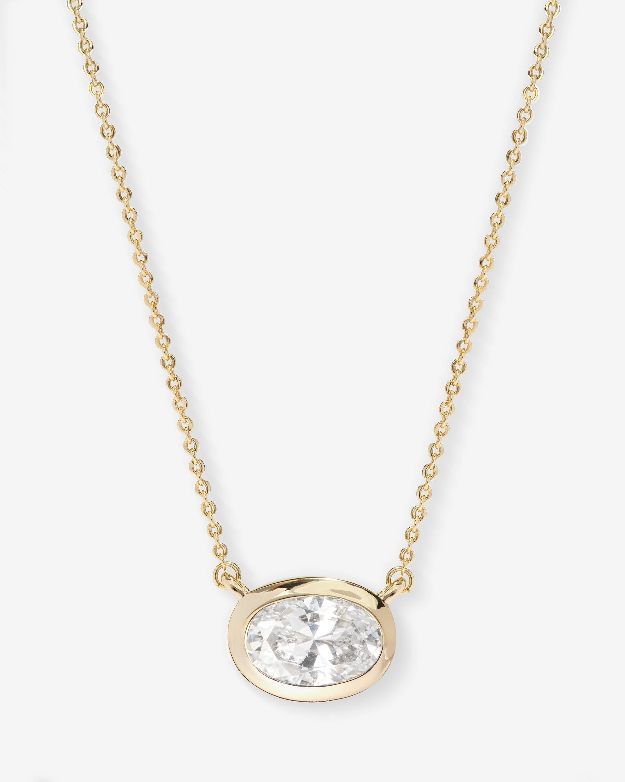 She's a Boss Pendant Necklace - Gold|White Diamondettes
