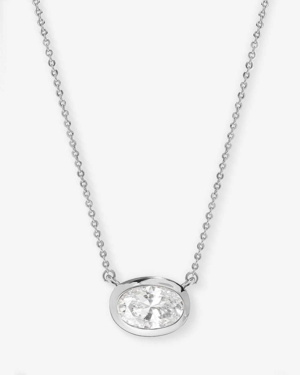 She's a Boss Pendant Necklace - Silver|White Diamondettes