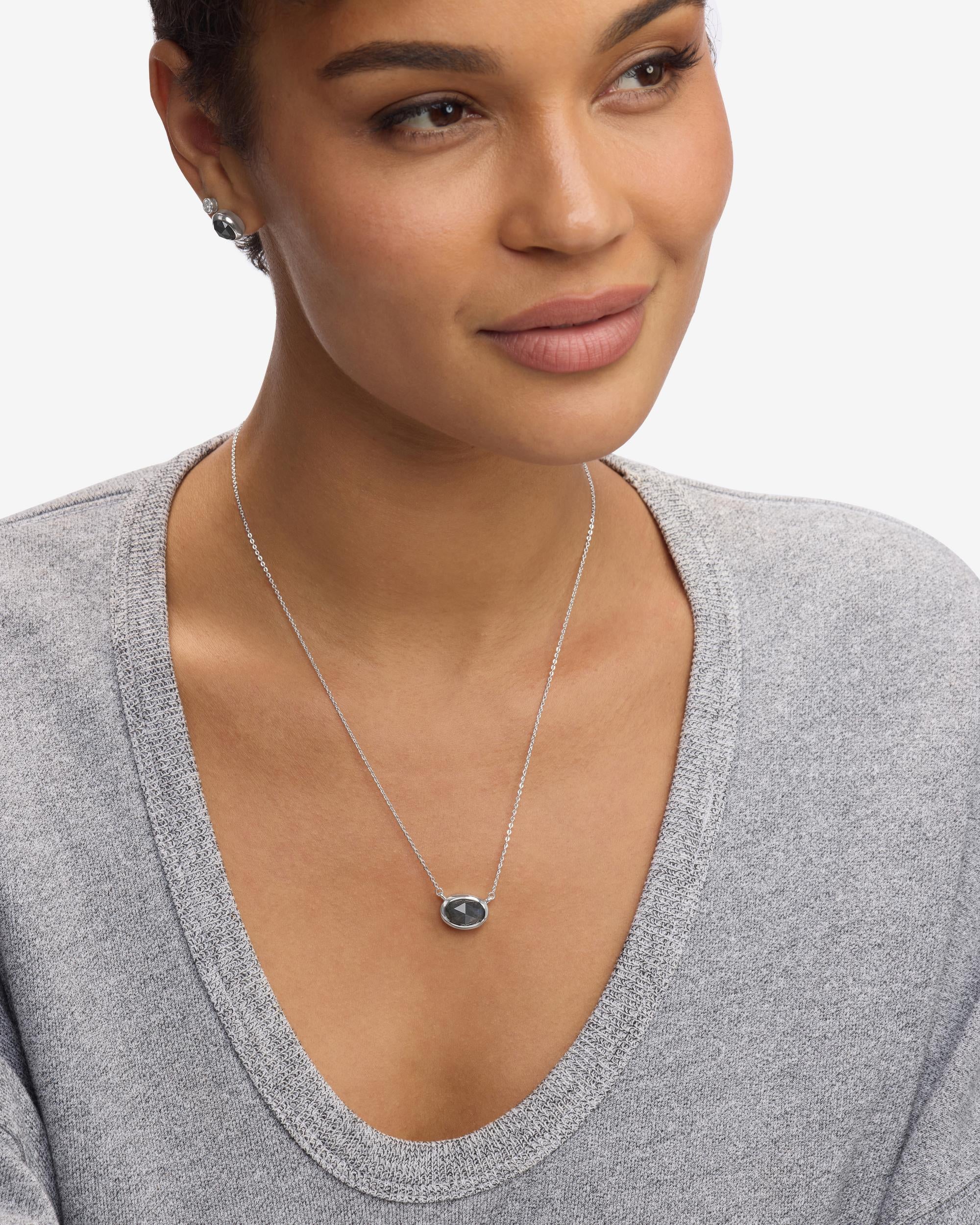 She's a Boss Pendant Necklace - Silver|Labradorite – Melinda Maria