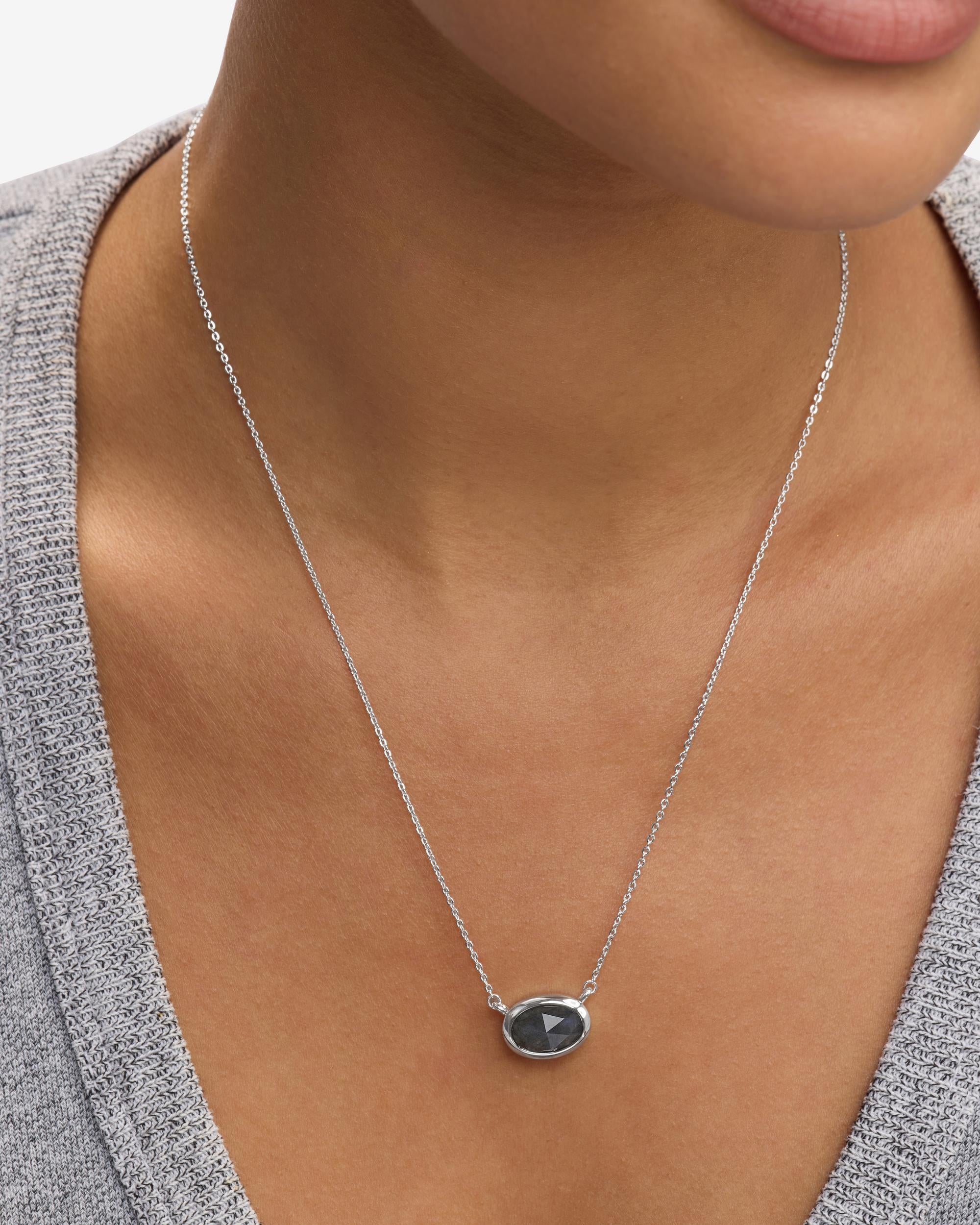 She's a Boss Pendant Necklace - Silver|Labradorite – Melinda Maria