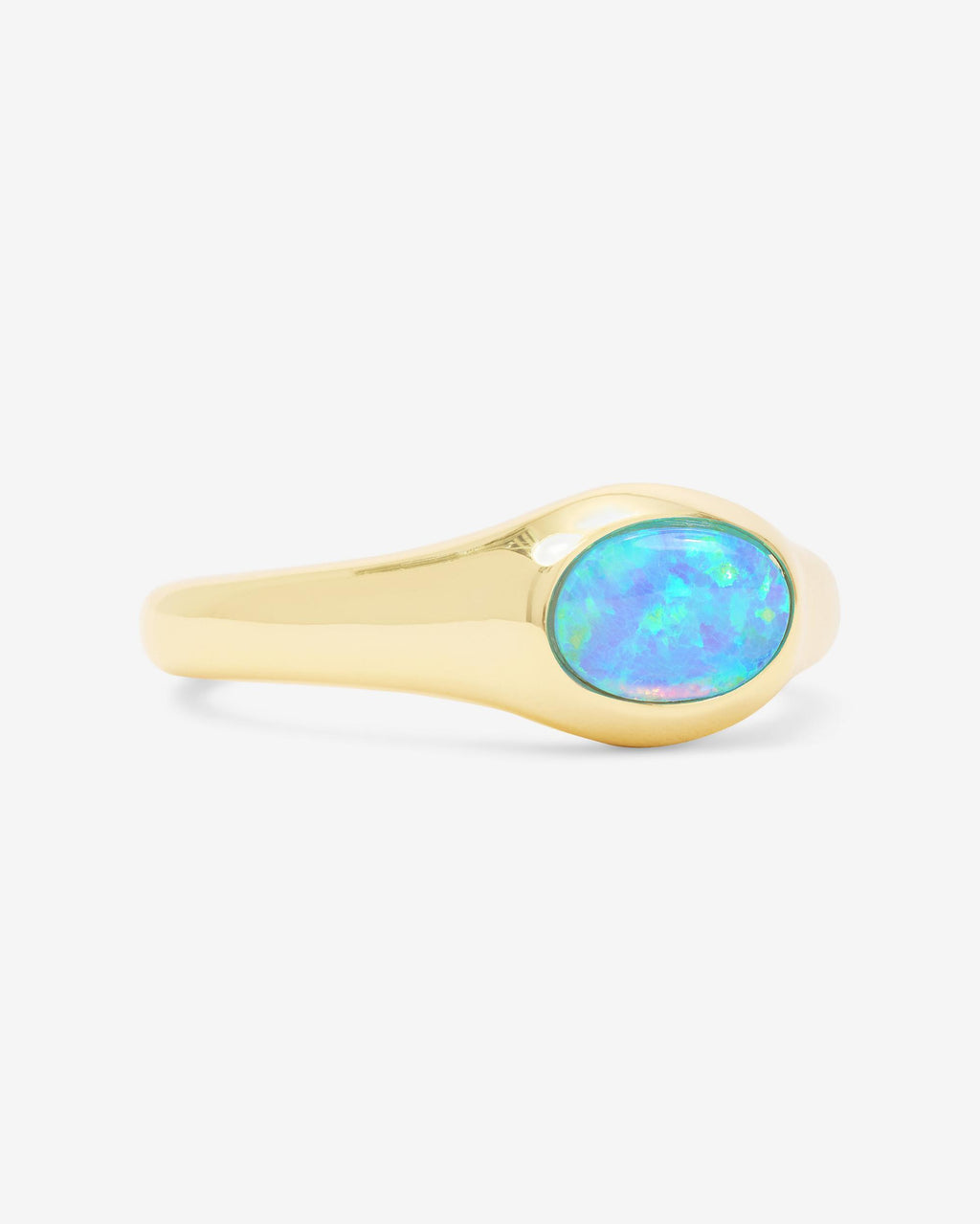 She's a Boss Signet Ring - Gold|Blue Opal
