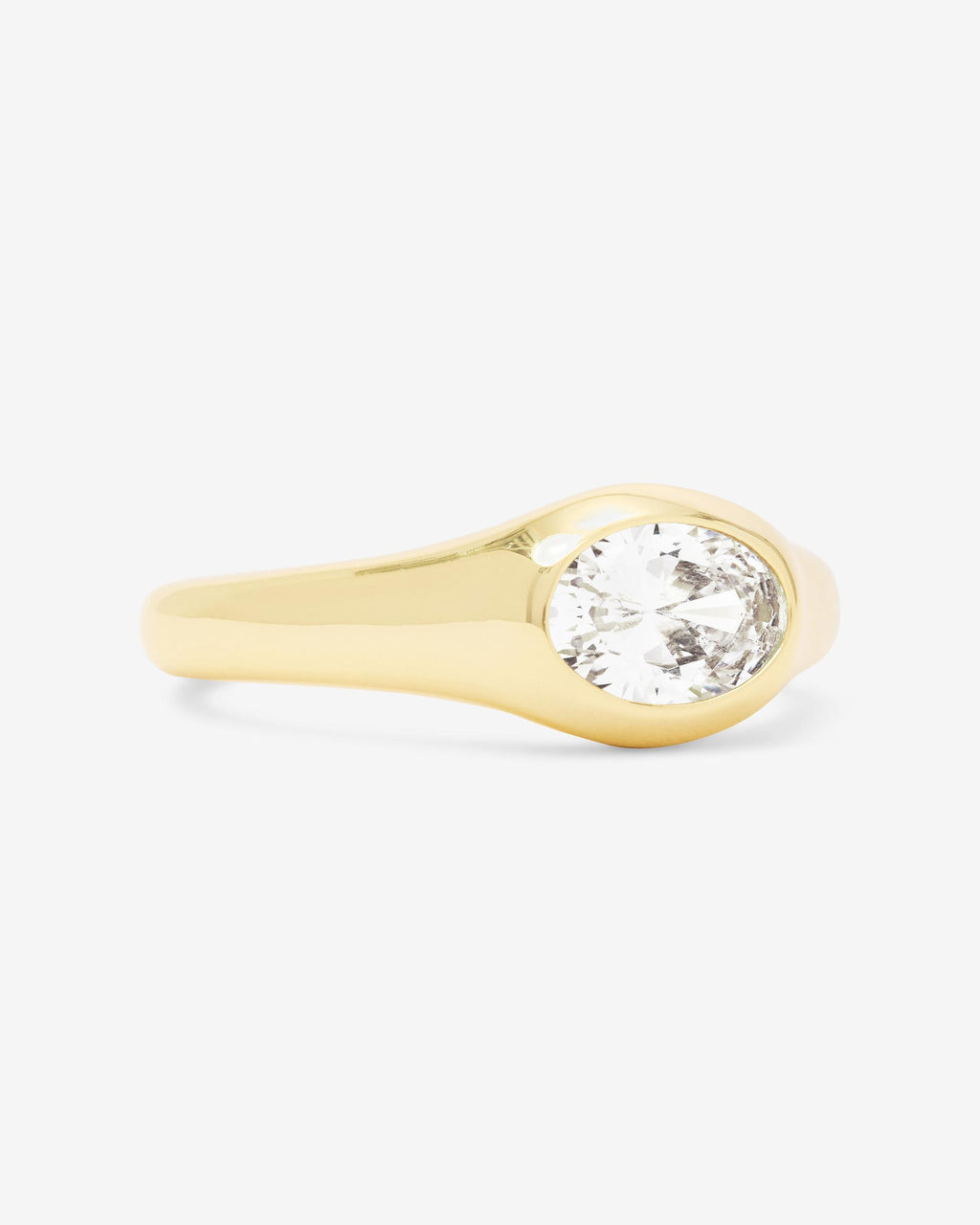 She's a Boss Signet Ring - Gold|White Diamondettes