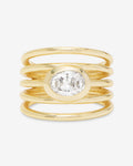 She's a Boss Stacked Ring - Gold|White Diamondettes