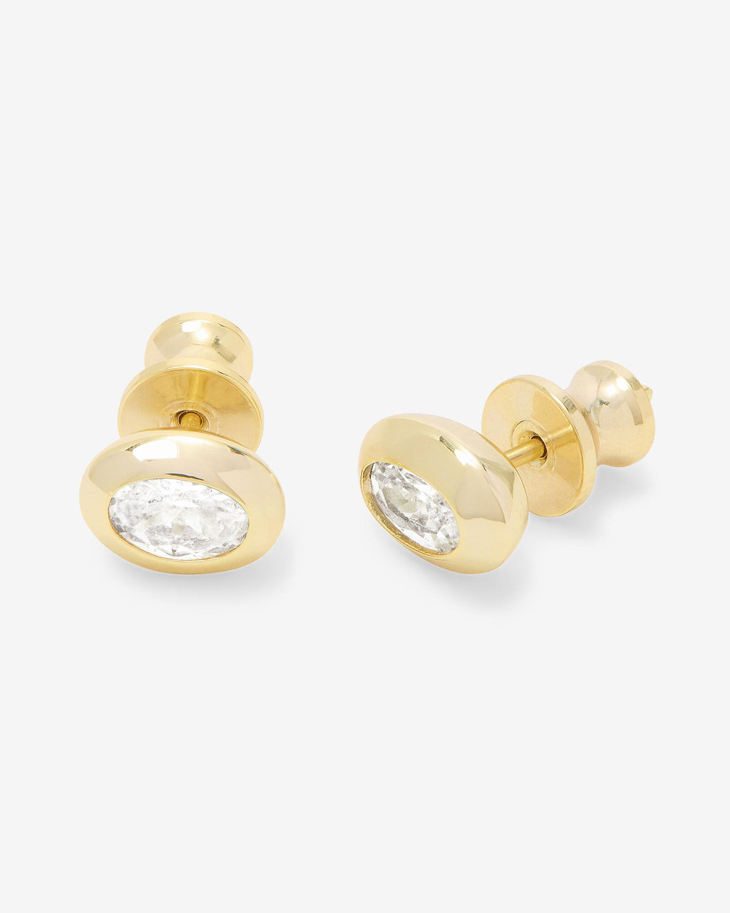 She's a Boss Studs 6mm - Gold|White Diamondettes