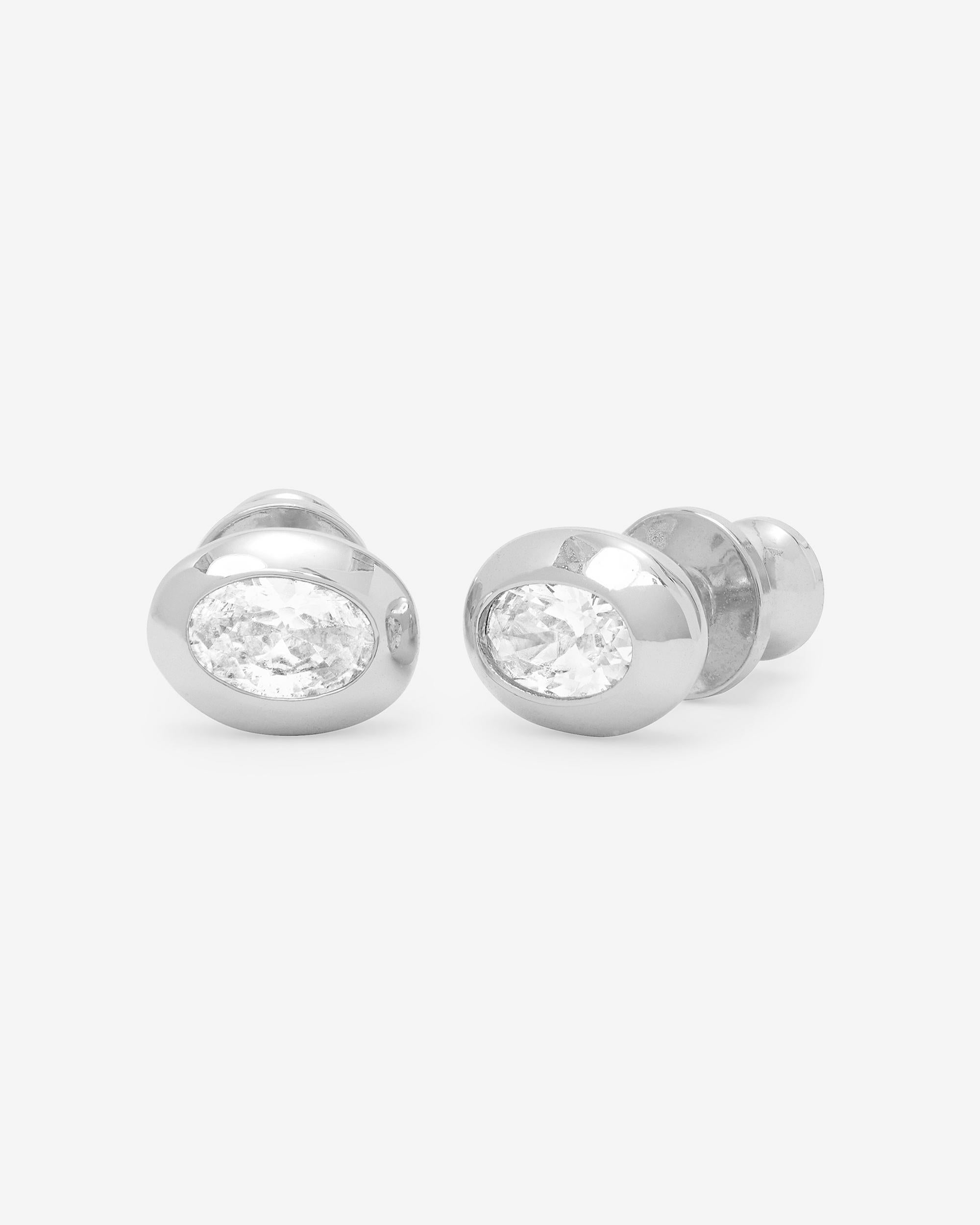 She's a Boss Studs 6mm - Silver|White Diamondettes