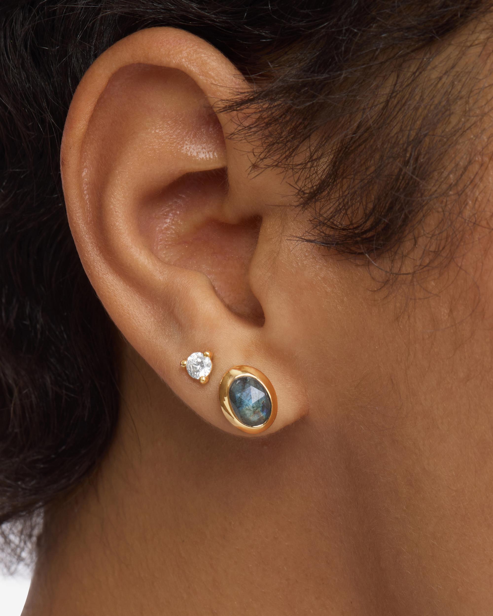 She's a Boss Studs 8mm - Gold|Labradorite