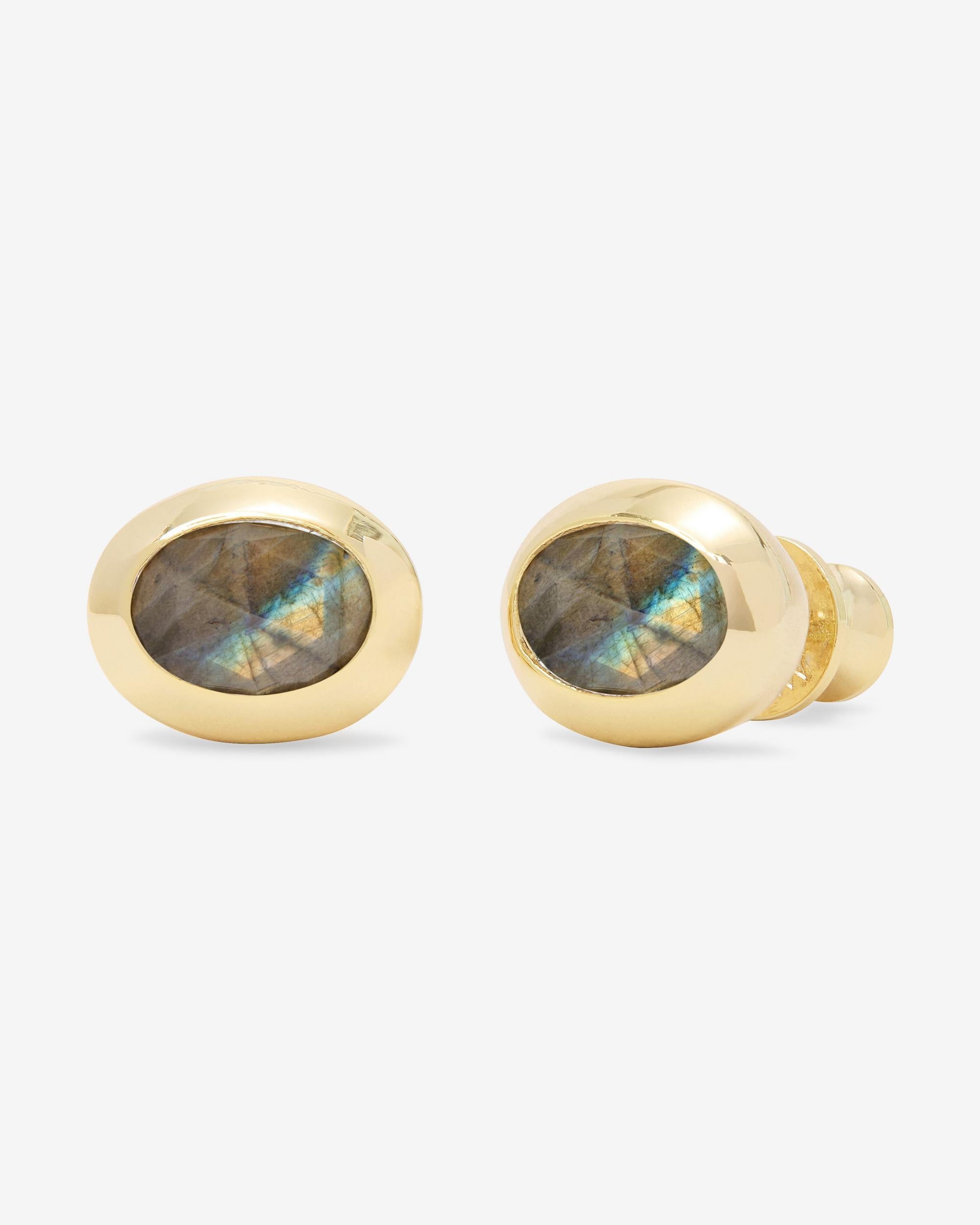 She's a Boss Studs 8mm - Gold|Labradorite