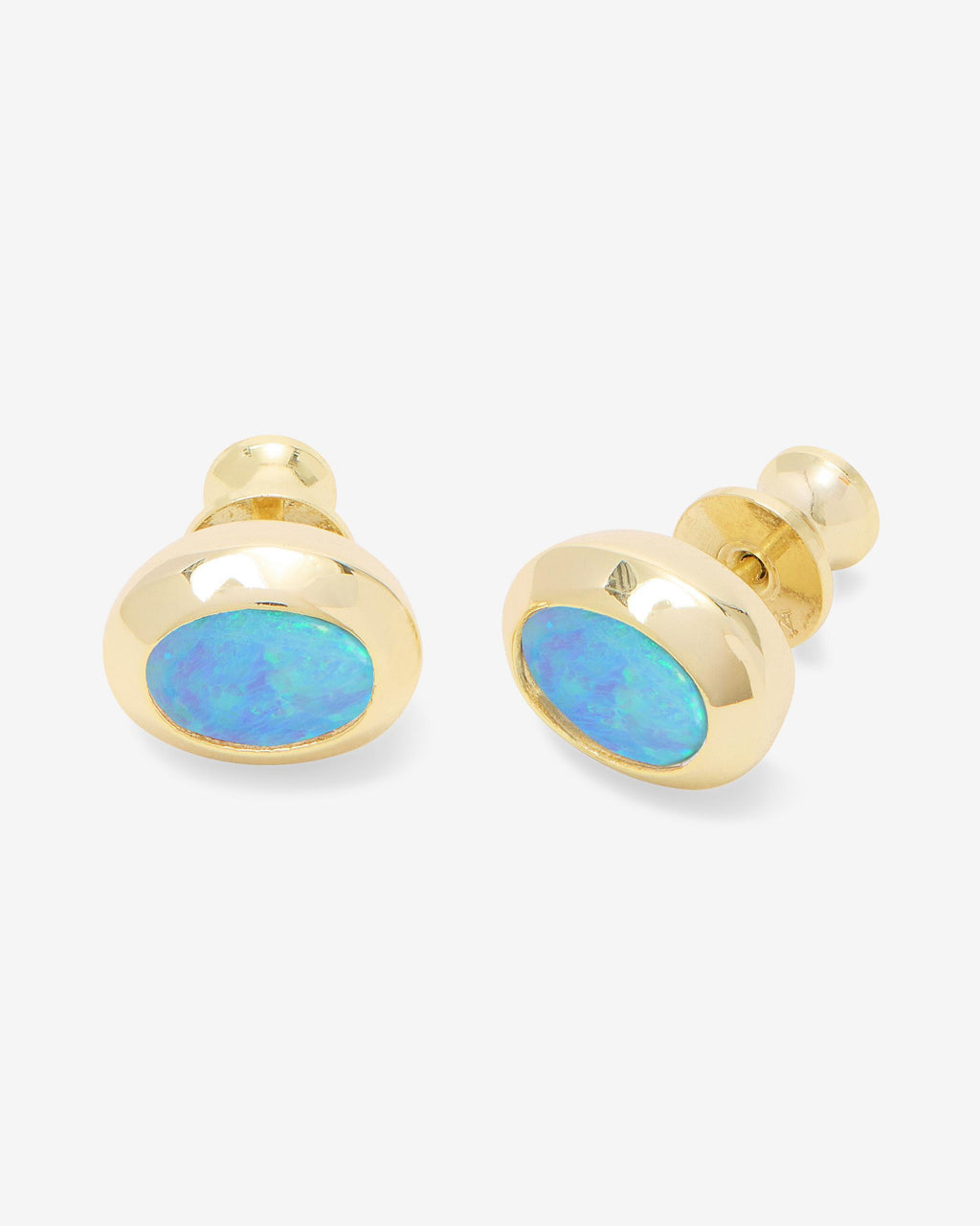 She's a Boss Studs 8mm - Gold|Blue Opal