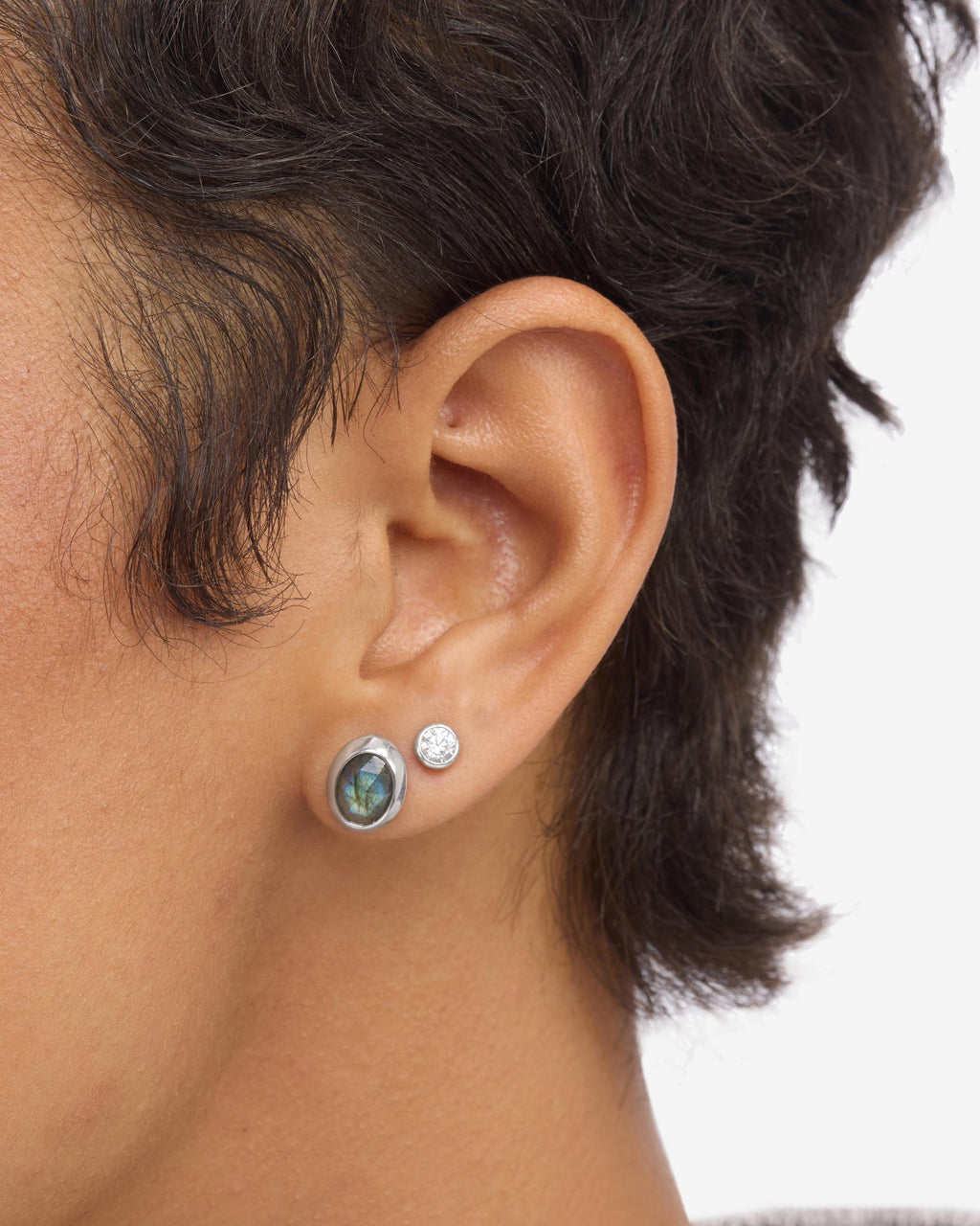 She's a Boss Studs 8mm - Silver|Labradorite