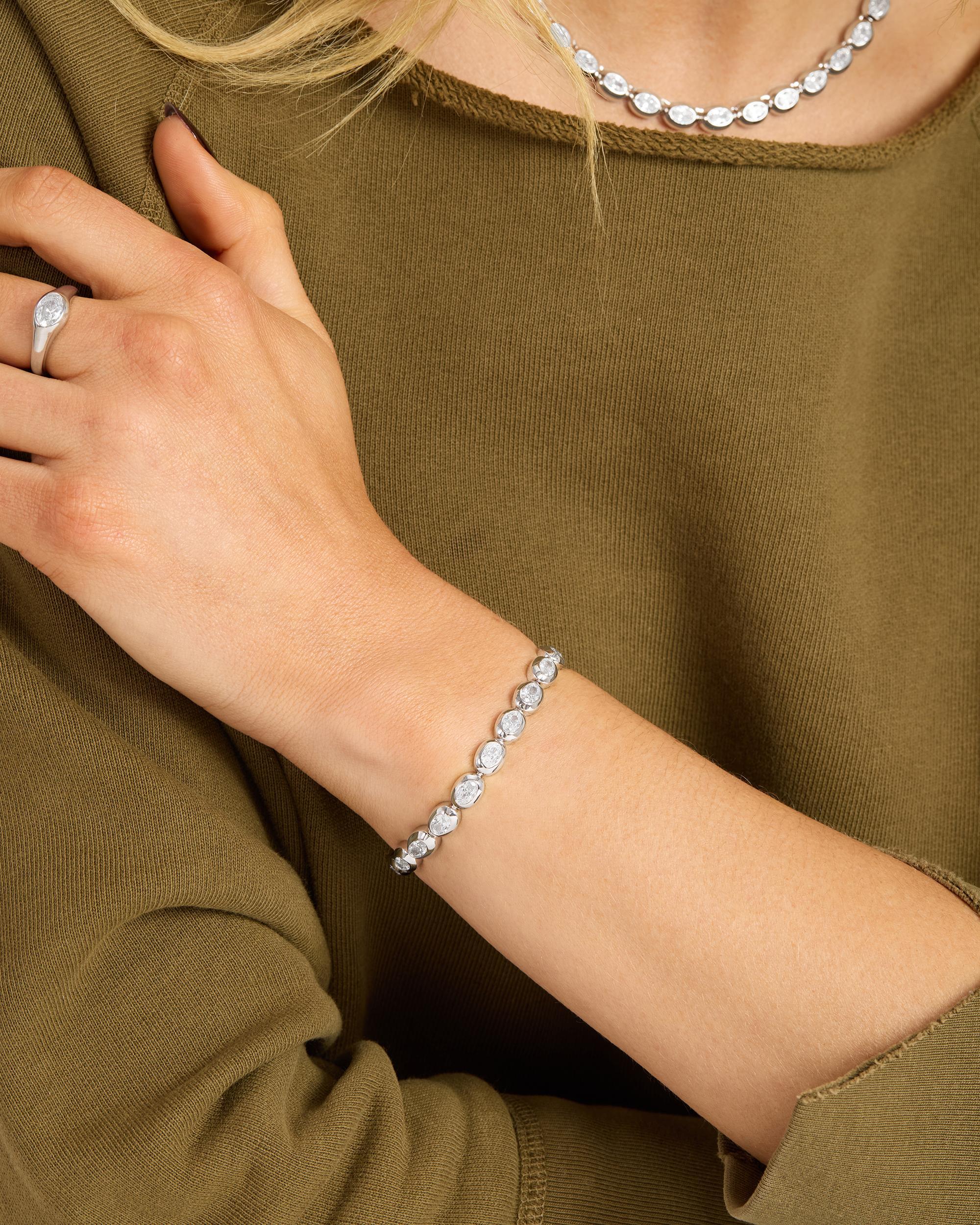 She's a Boss Tennis Bracelet 4mm - Silver|White Diamondettes