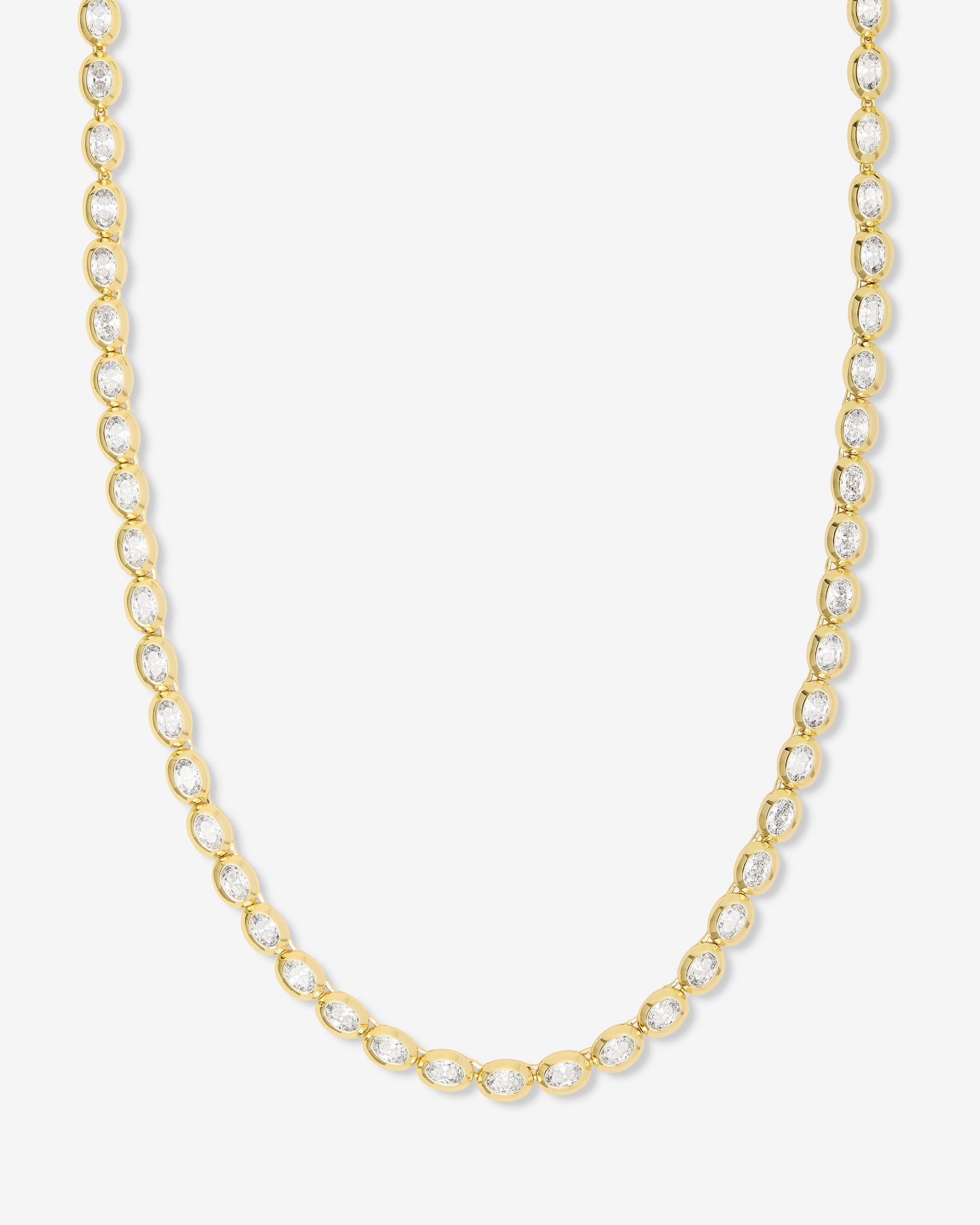 She's a Boss Tennis Necklace 4mm - Gold|White Diamondettes