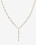 She's an Icon Lariat Tennis Necklace - Gold|White Diamondettes
