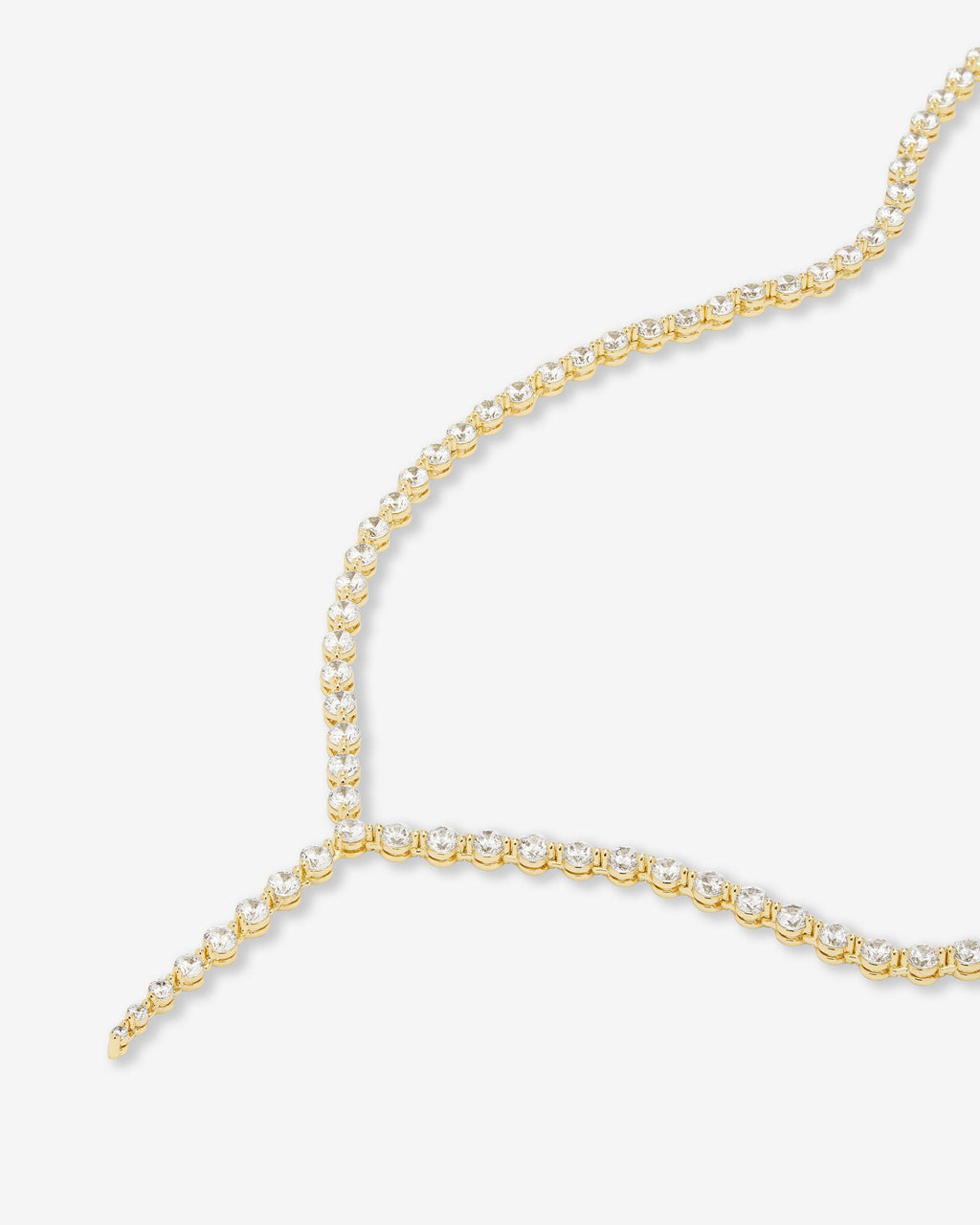 She's an Icon Lariat Tennis Necklace - Gold|White Diamondettes