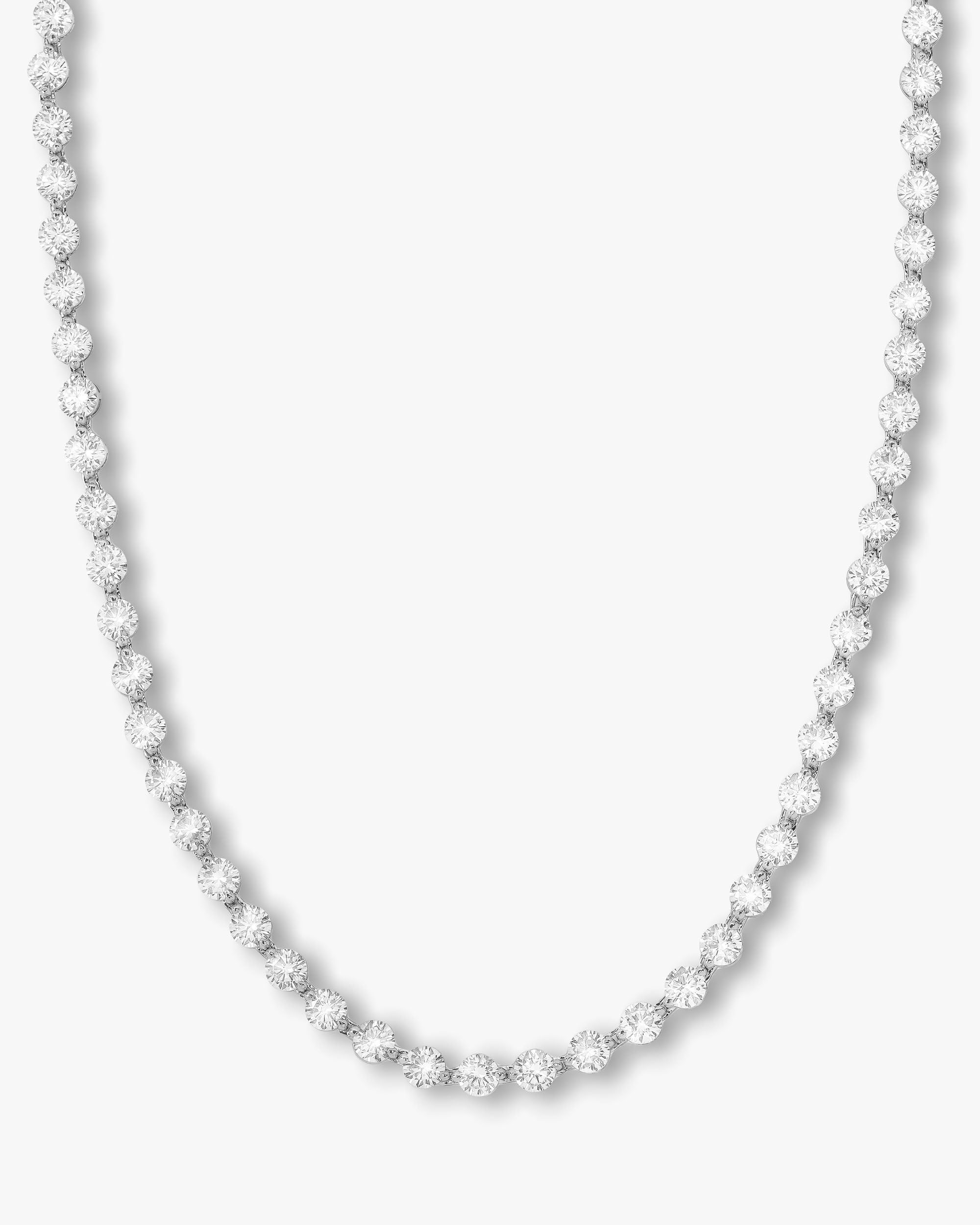 She's an Icon Mama Tennis Necklace - Silver|White Diamondettes