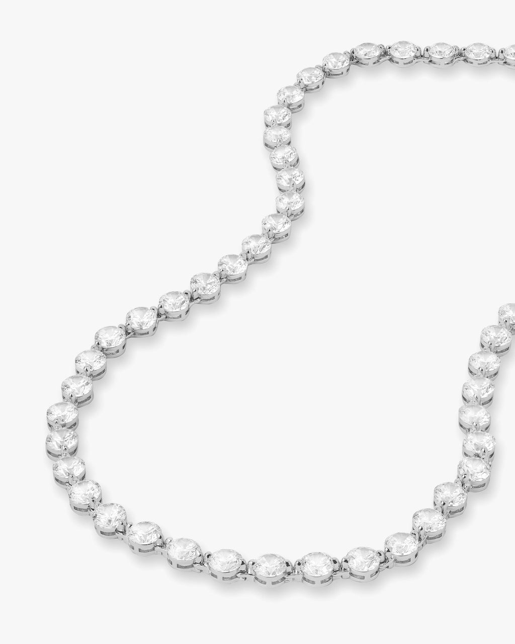 She's an Icon Mama Tennis Necklace - Silver|White Diamondettes