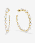She's an Icon Pearl Hoops 2" - Gold