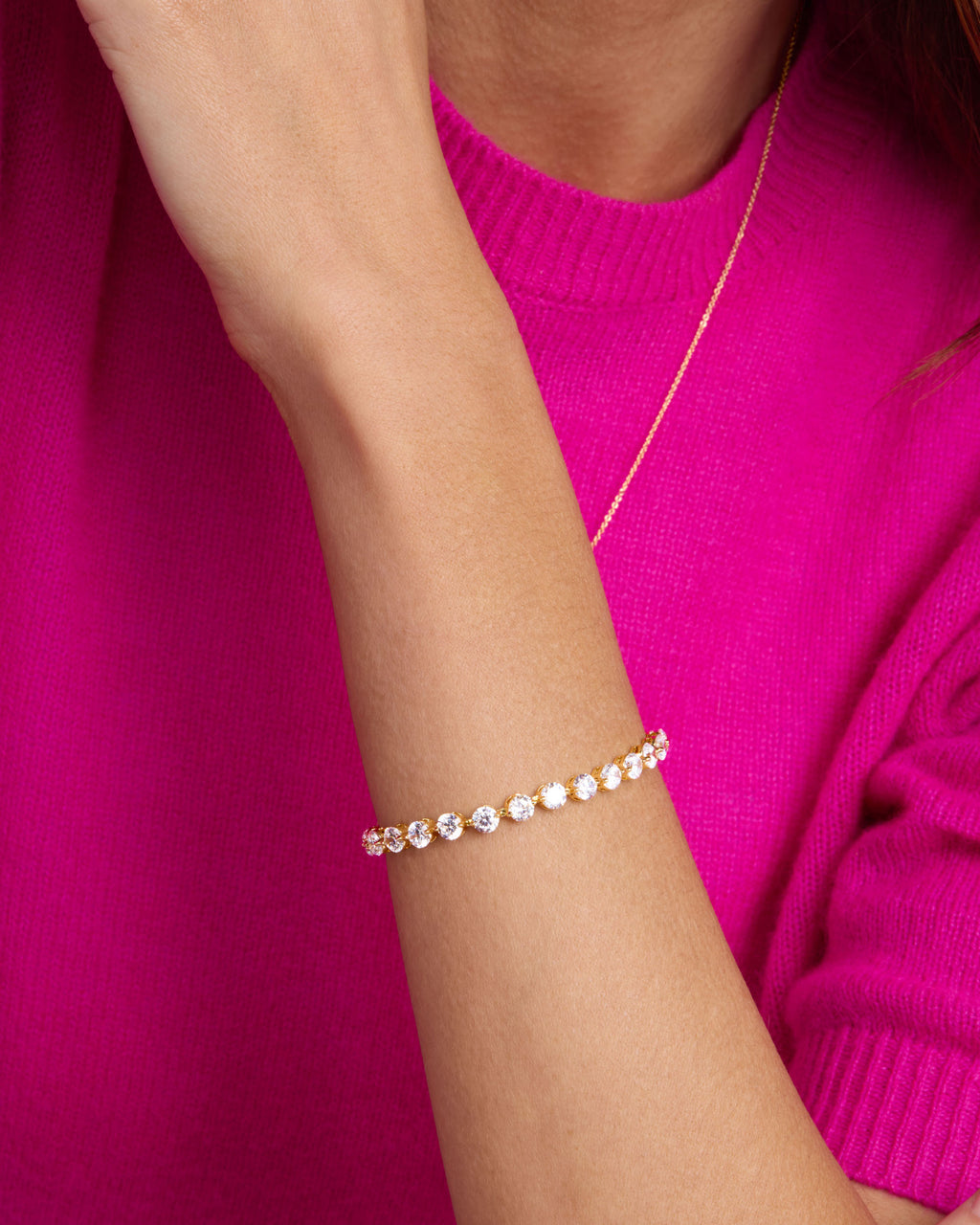 She's an Icon Tennis Bracelet 5mm - Gold|White Diamondettes