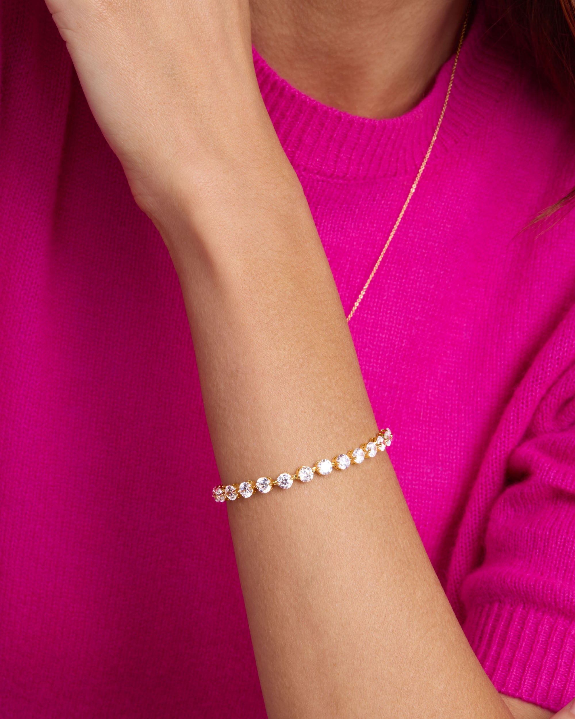 She's an Icon Tennis Bracelet 5mm - Gold|White Diamondettes