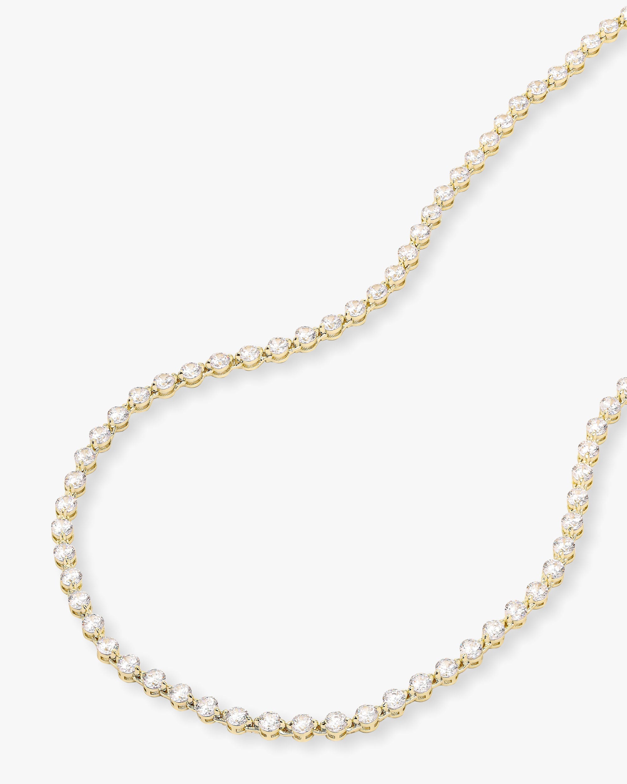She's an Icon Tennis Necklace 4mm - Gold|White Diamondettes
