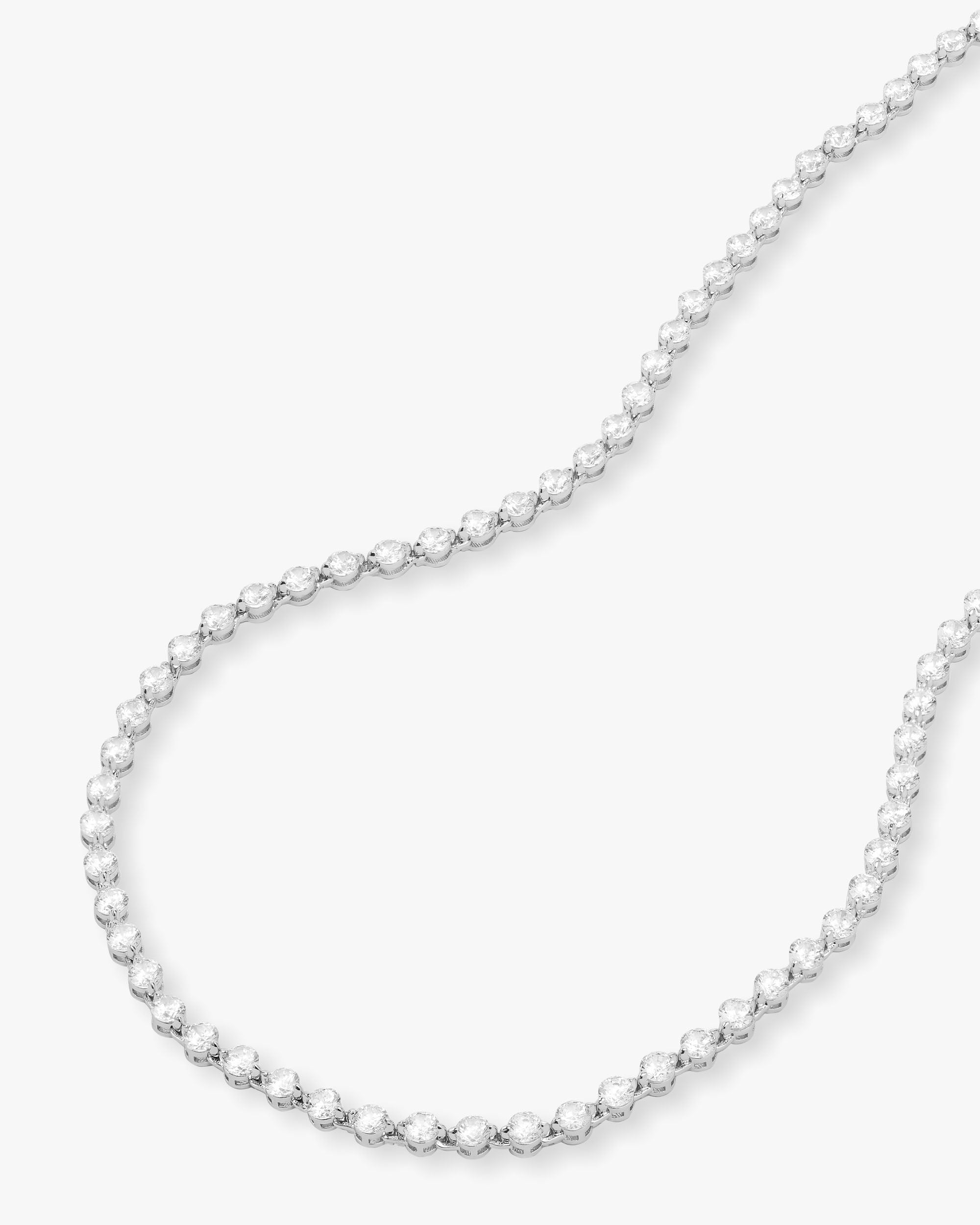 She's an Icon Tennis Necklace 4mm - Silver|White Diamondettes