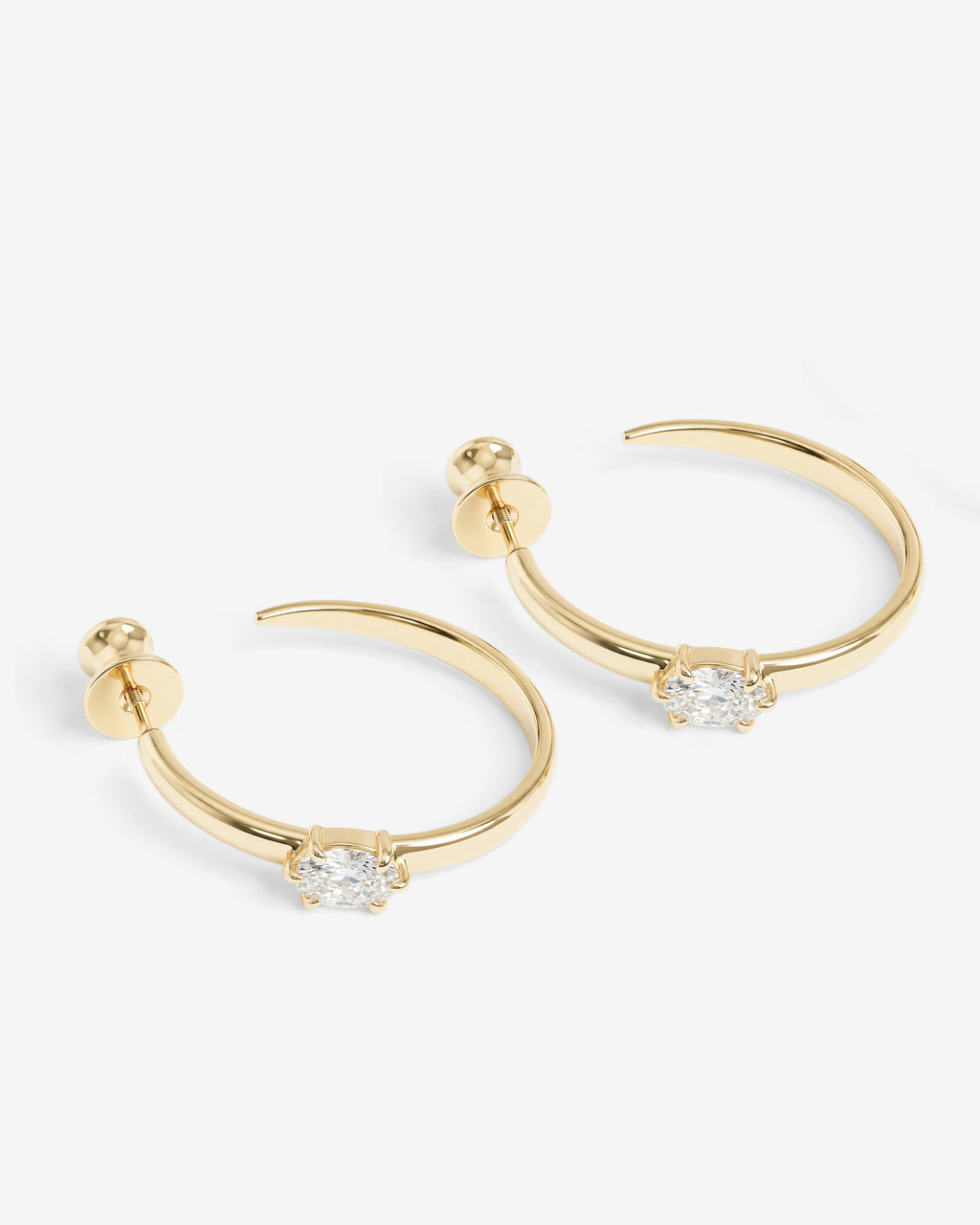 She's on Point Hoops 1" - Gold|White Diamondettes