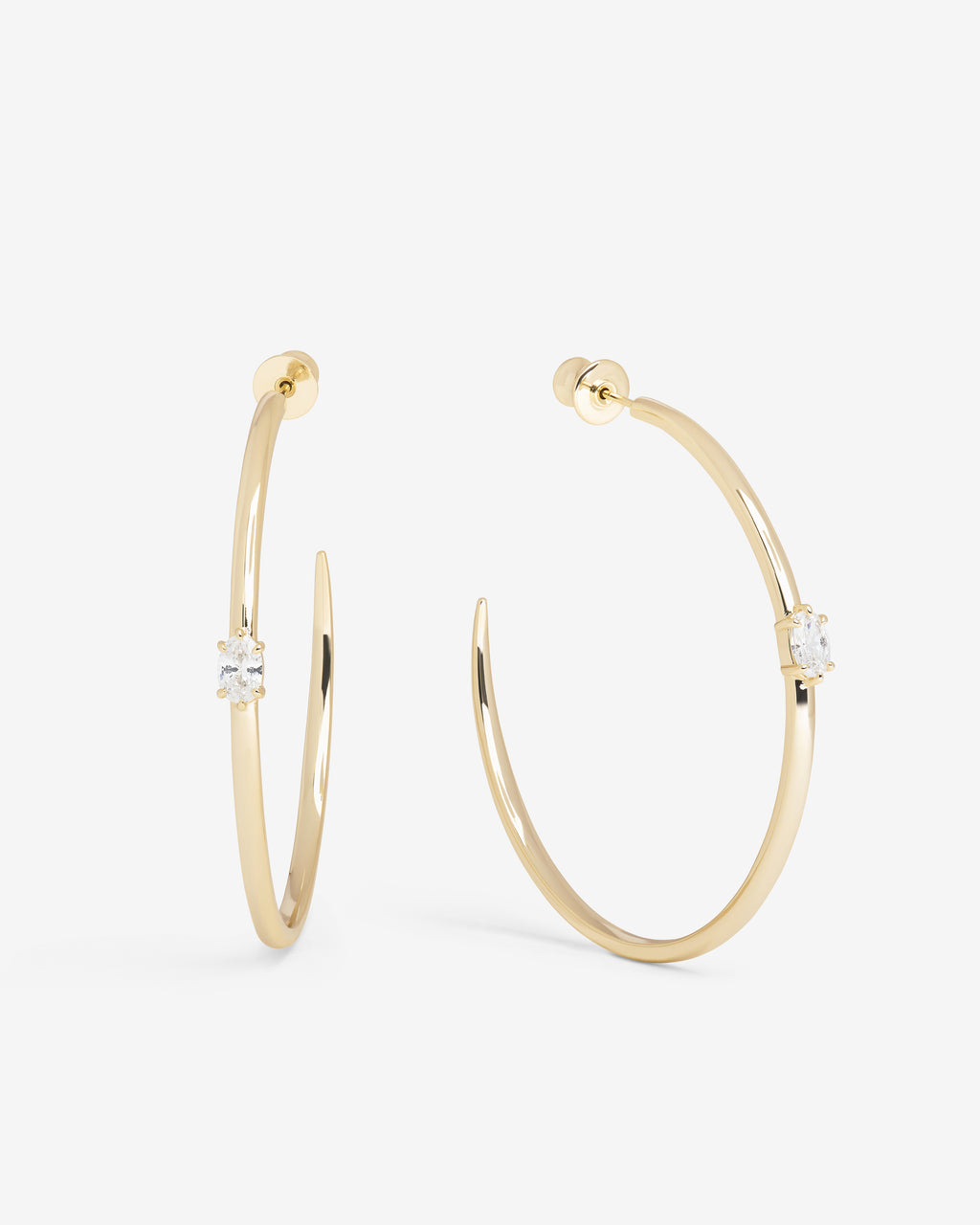 She's on Point Hoops 2" - Gold|White Diamondettes