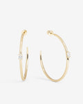 She's on Point Hoops 2" - Gold|White Diamondettes