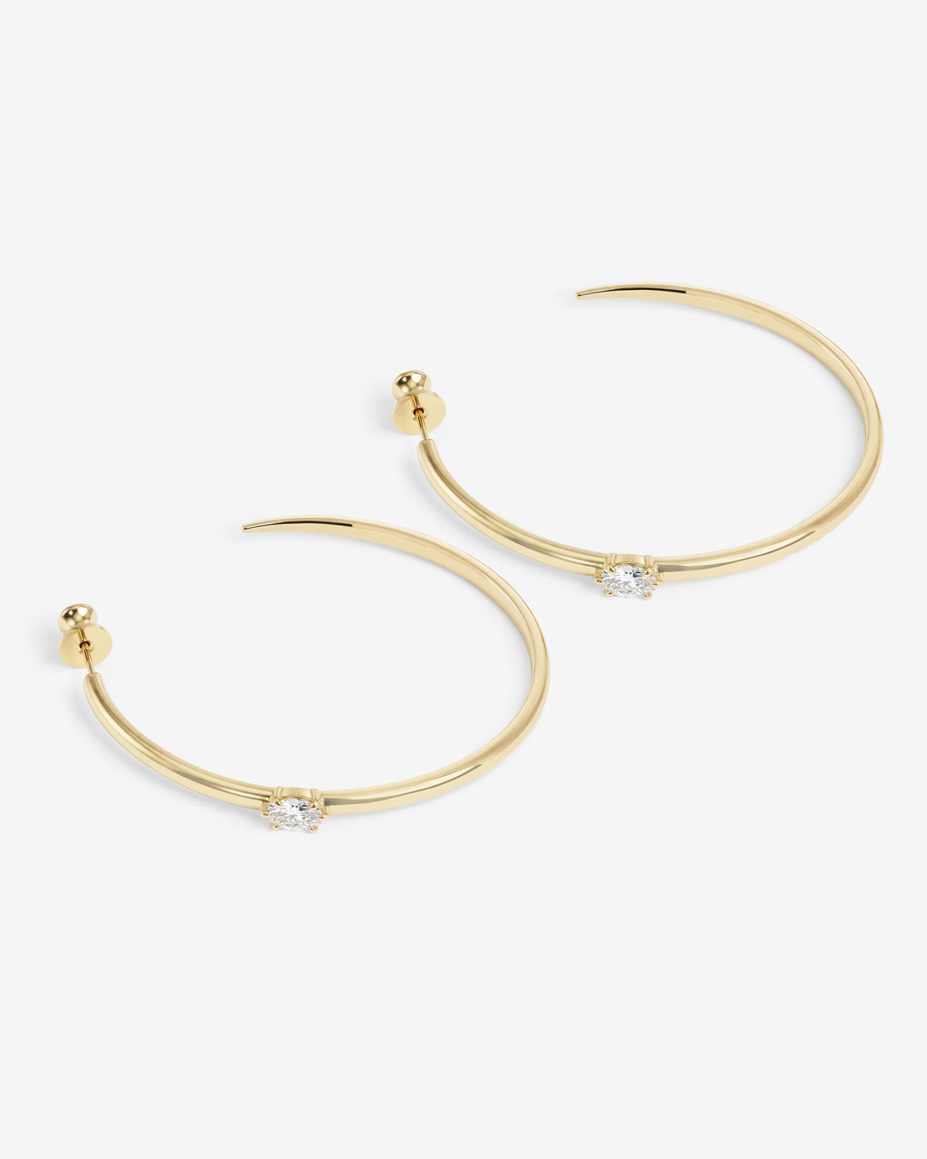 She's on Point Hoops 2" - Gold|White Diamondettes