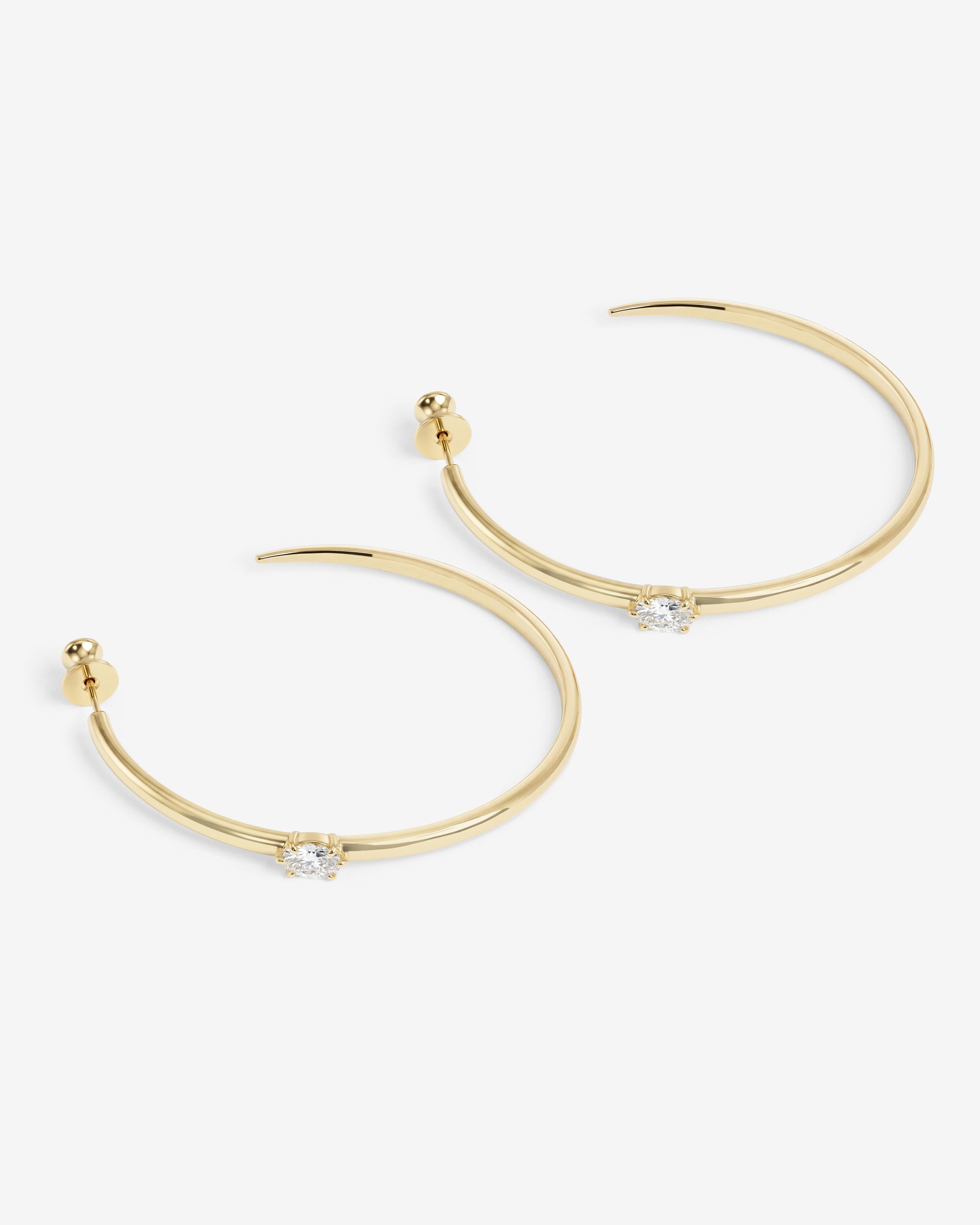 She's on Point Hoops 2" - Gold|White Diamondettes