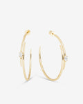 She's on Point Lasso Hoops 2" - Gold|White Diamondettes