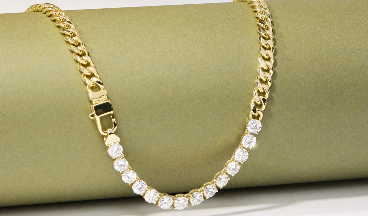 NEW Julian REALLY Loves Diamonds Necklace on green background