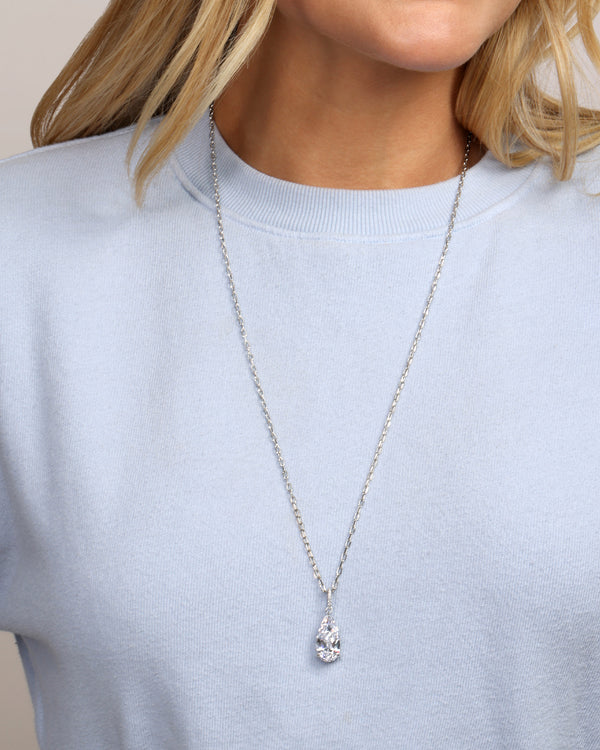 Smith Necklace - Silver|White Diamondettes