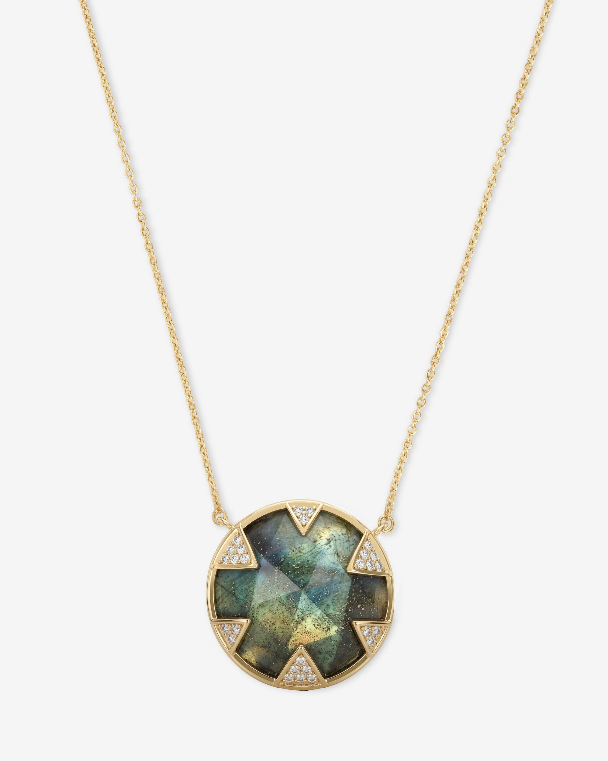 Tessa Necklace 24mm - Gold|Labradorite – Melinda Maria Jewelry
