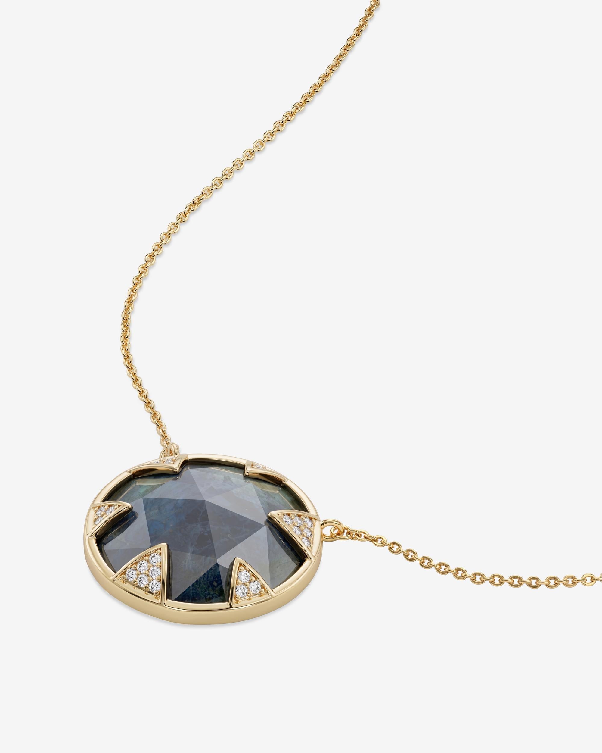 Tessa Necklace 24mm - Gold|Labradorite