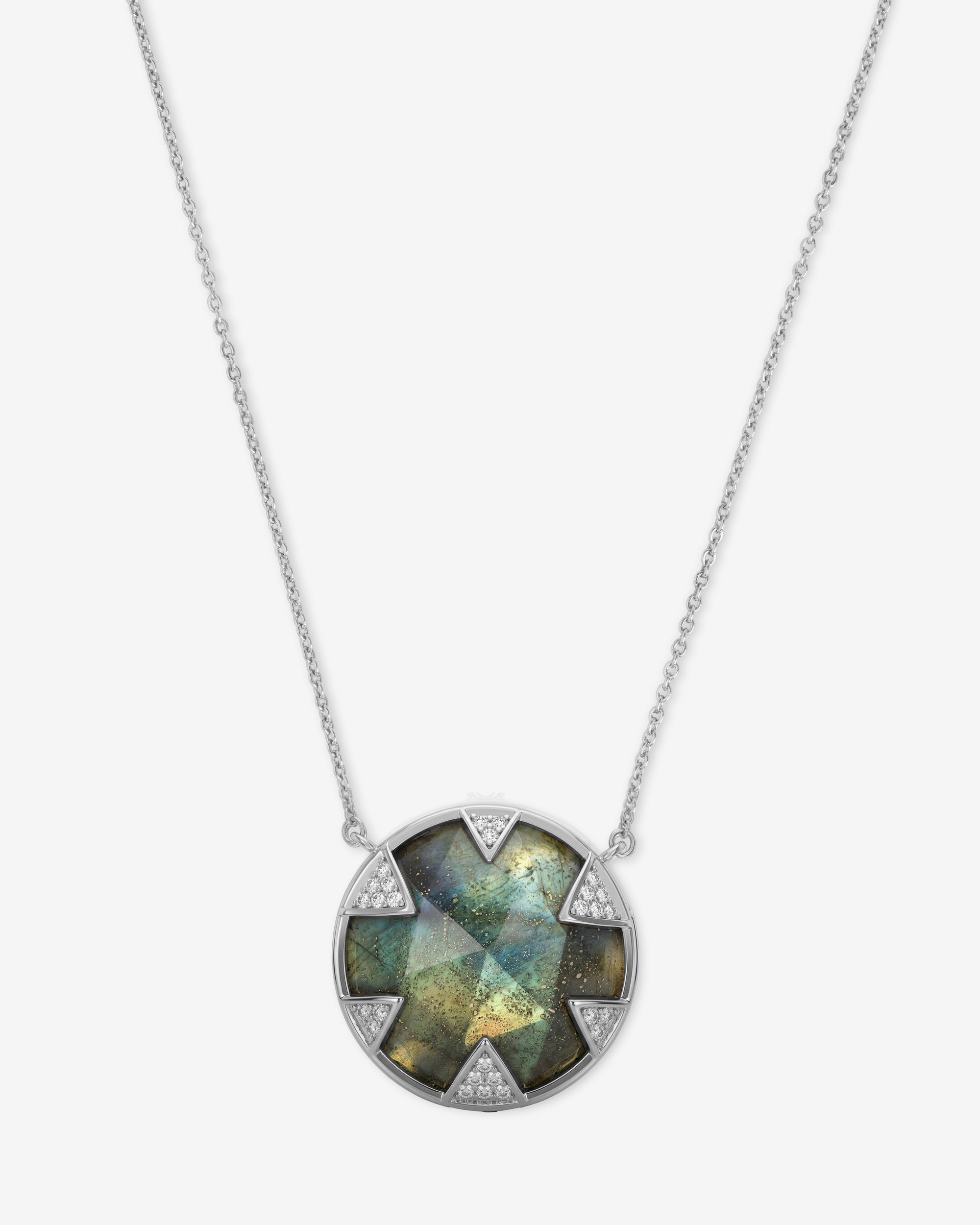 Tessa Necklace 24mm - Silver|Labradorite