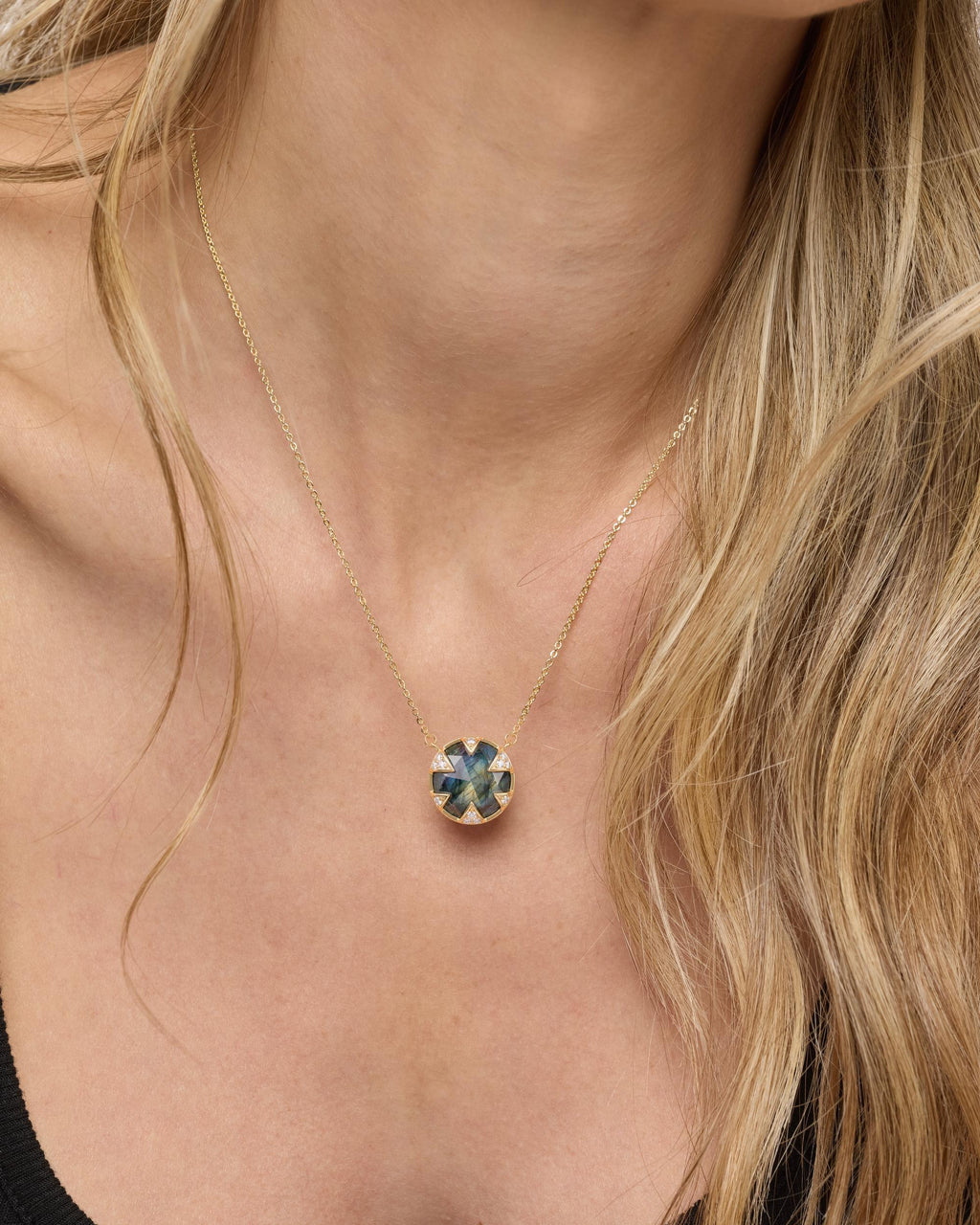 Tessa Necklace 16mm - Gold|Labradorite