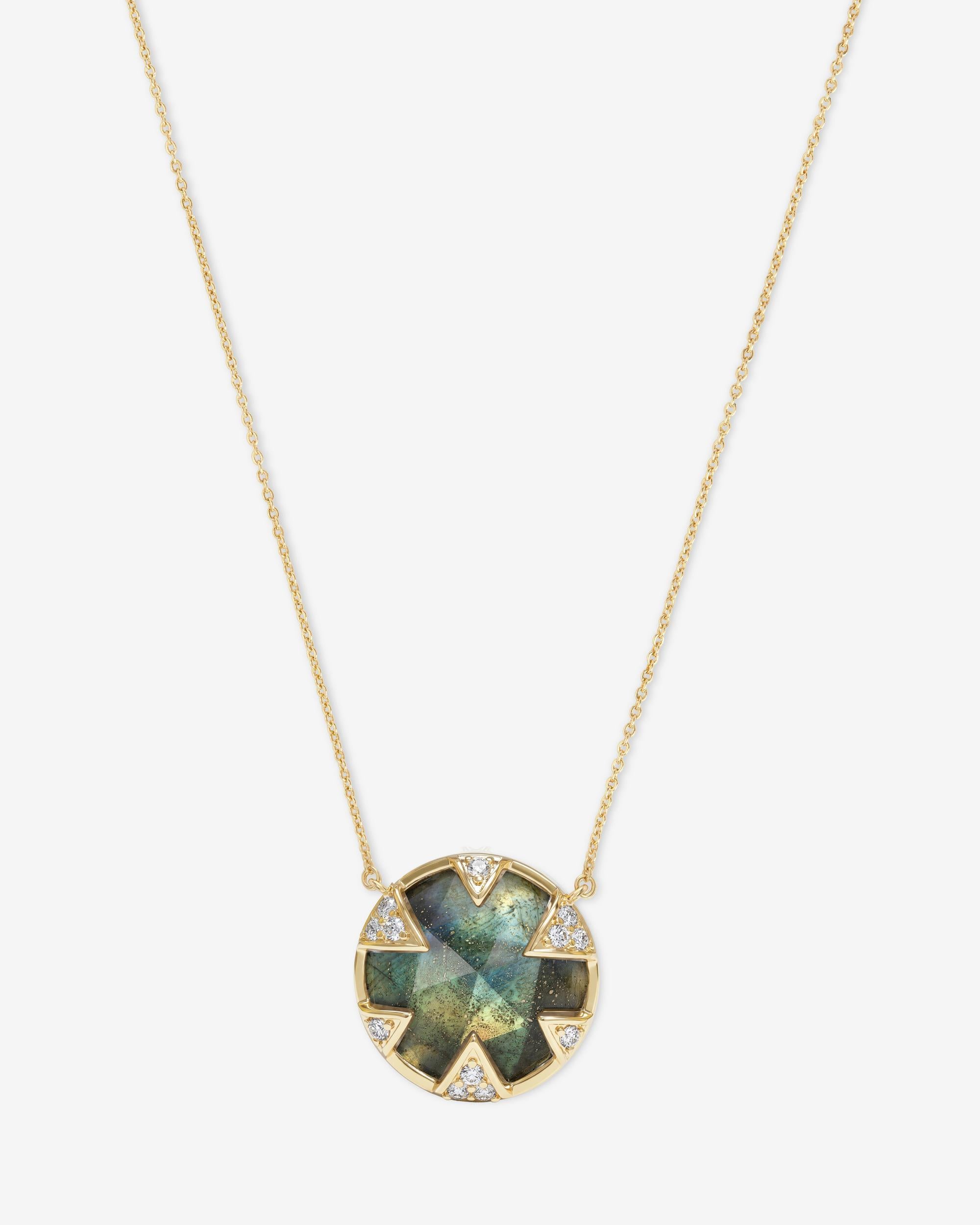 Tessa Necklace 16mm - Gold|Labradorite – Melinda Maria Jewelry