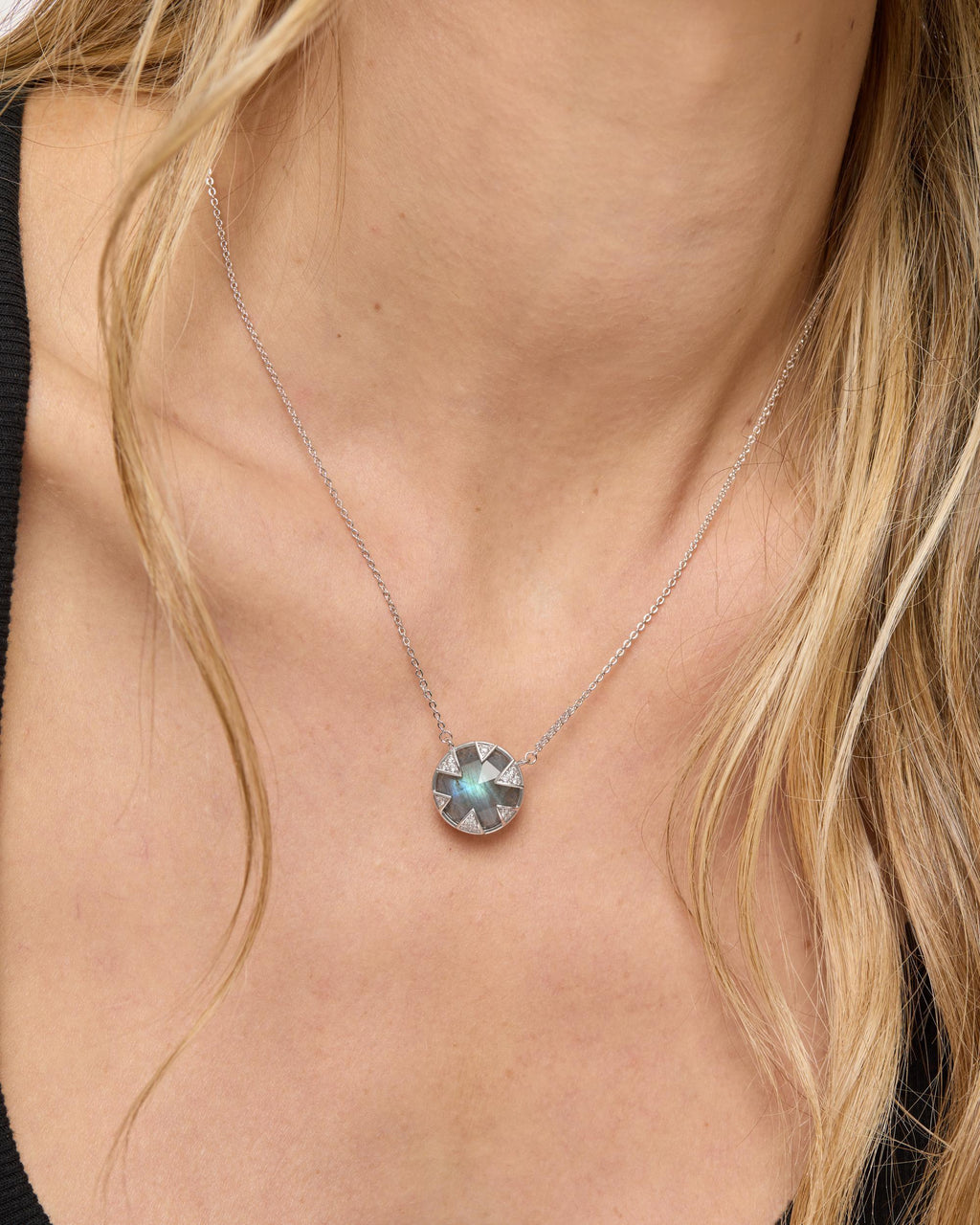 Tessa Necklace 16mm - Silver|Labradorite
