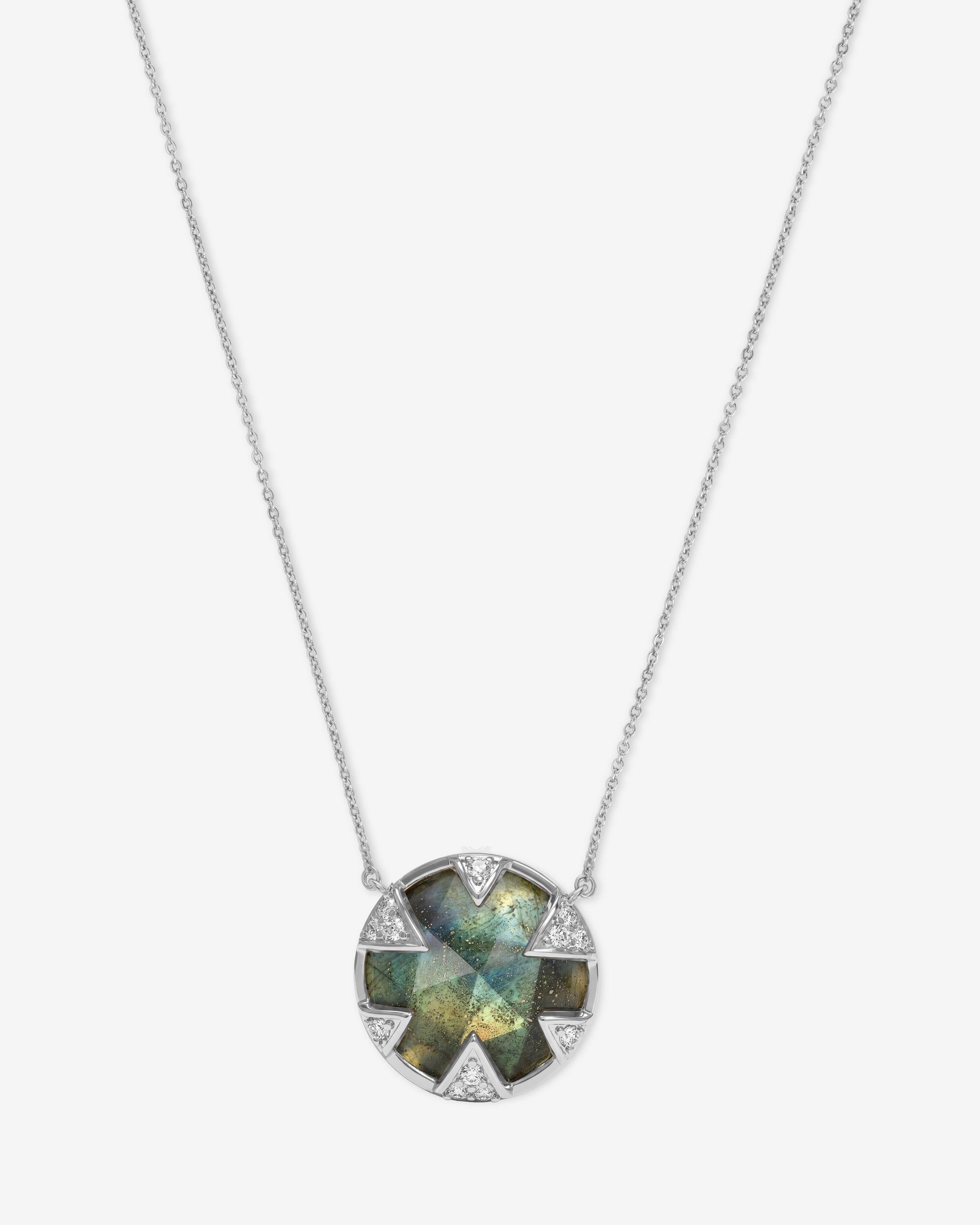 Tessa Necklace 16mm - Silver|Labradorite