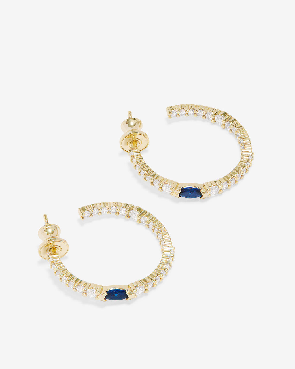 The Maven Hoops 1" - Gold|Blue Sapphire