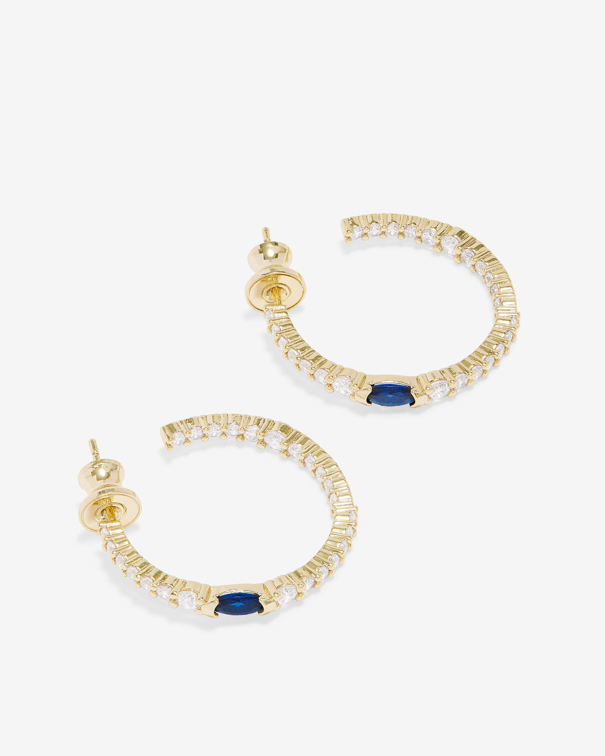 The Maven Hoops 1" - Gold|Blue Sapphire