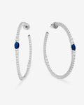 The Maven Hoops 2" - Silver|Blue Sapphire