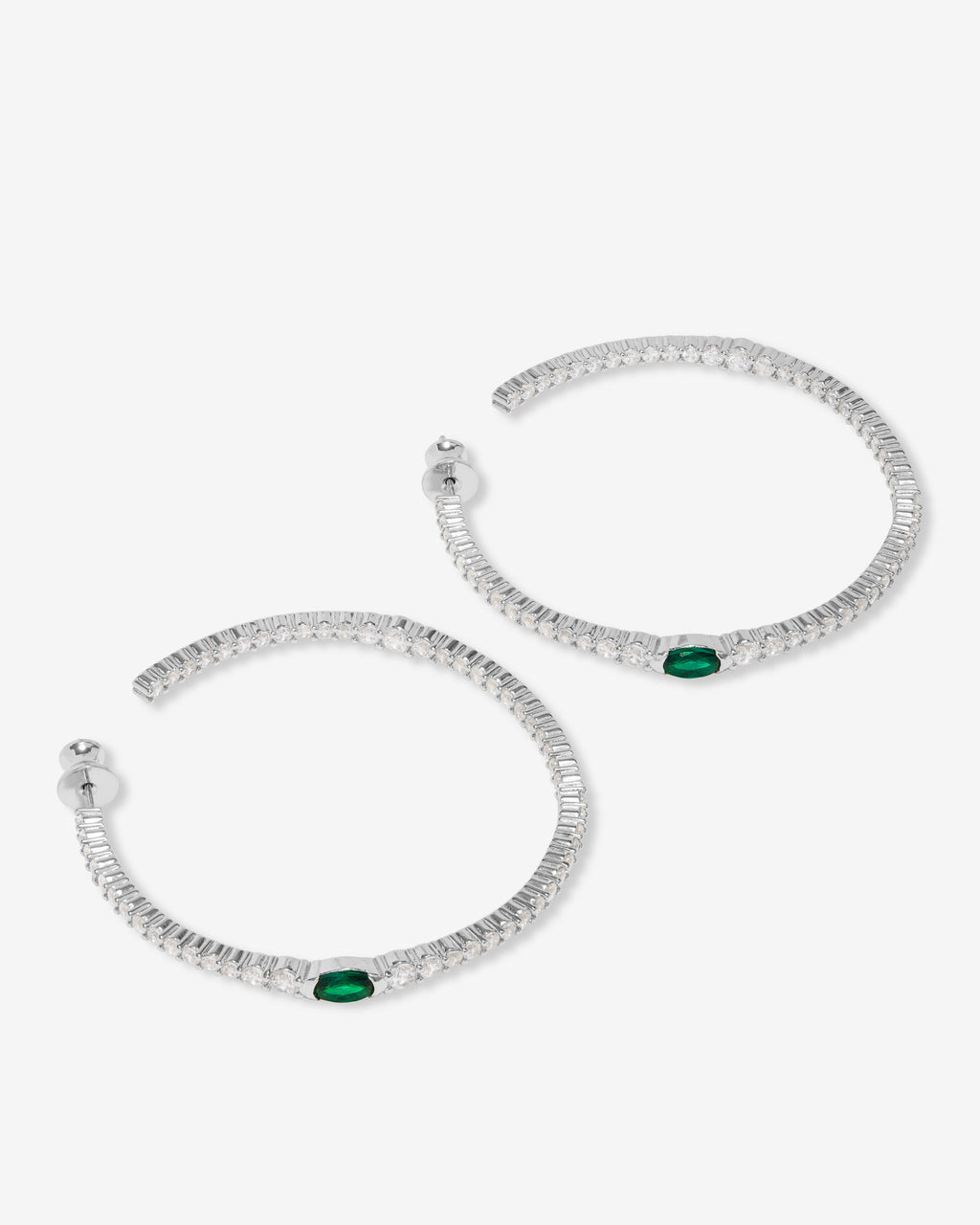 The Maven Hoops 2" - Silver|Emerald