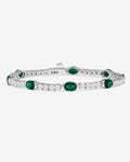 The Maven Tennis Bracelet 3mm - Silver|Emerald