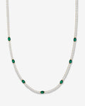 The Maven Tennis Necklace 3mm - Gold|Emerald
